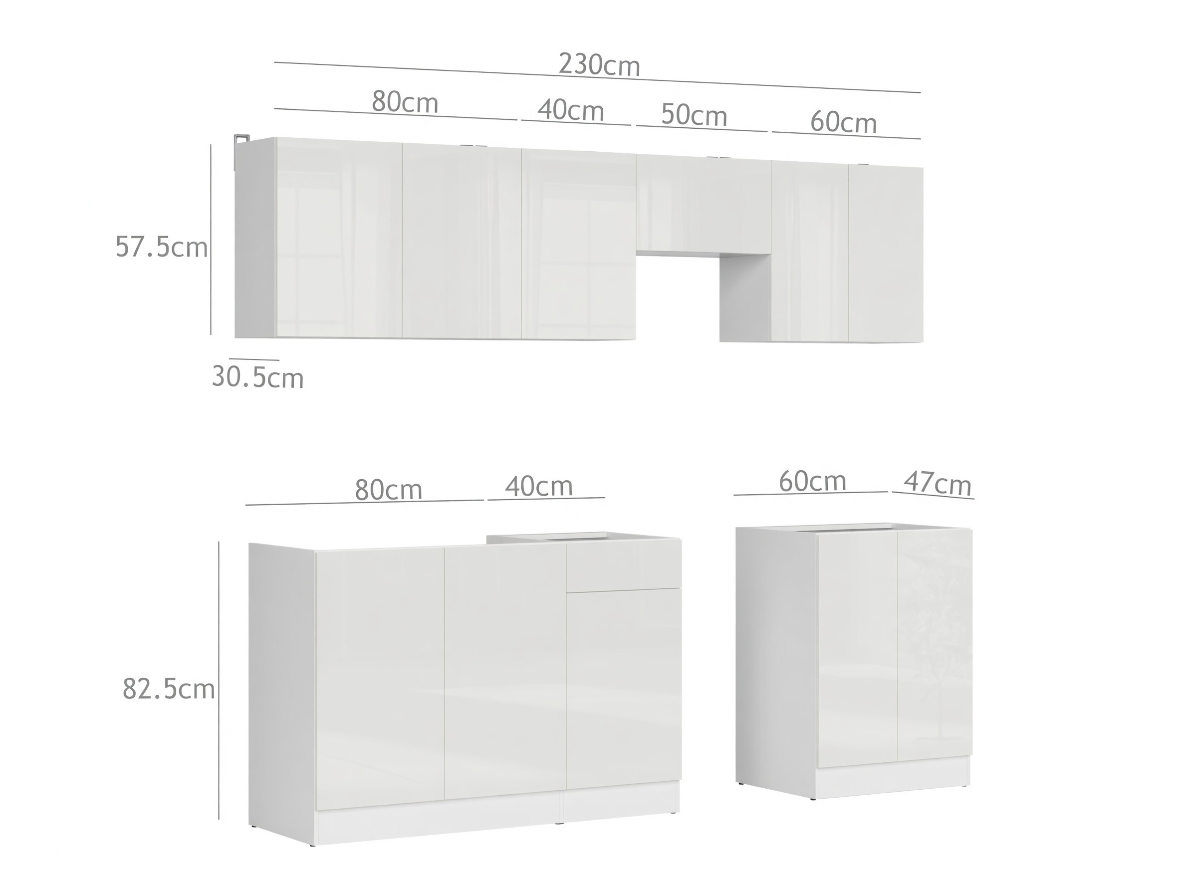 Модулен кухненски комплект Classic White 120