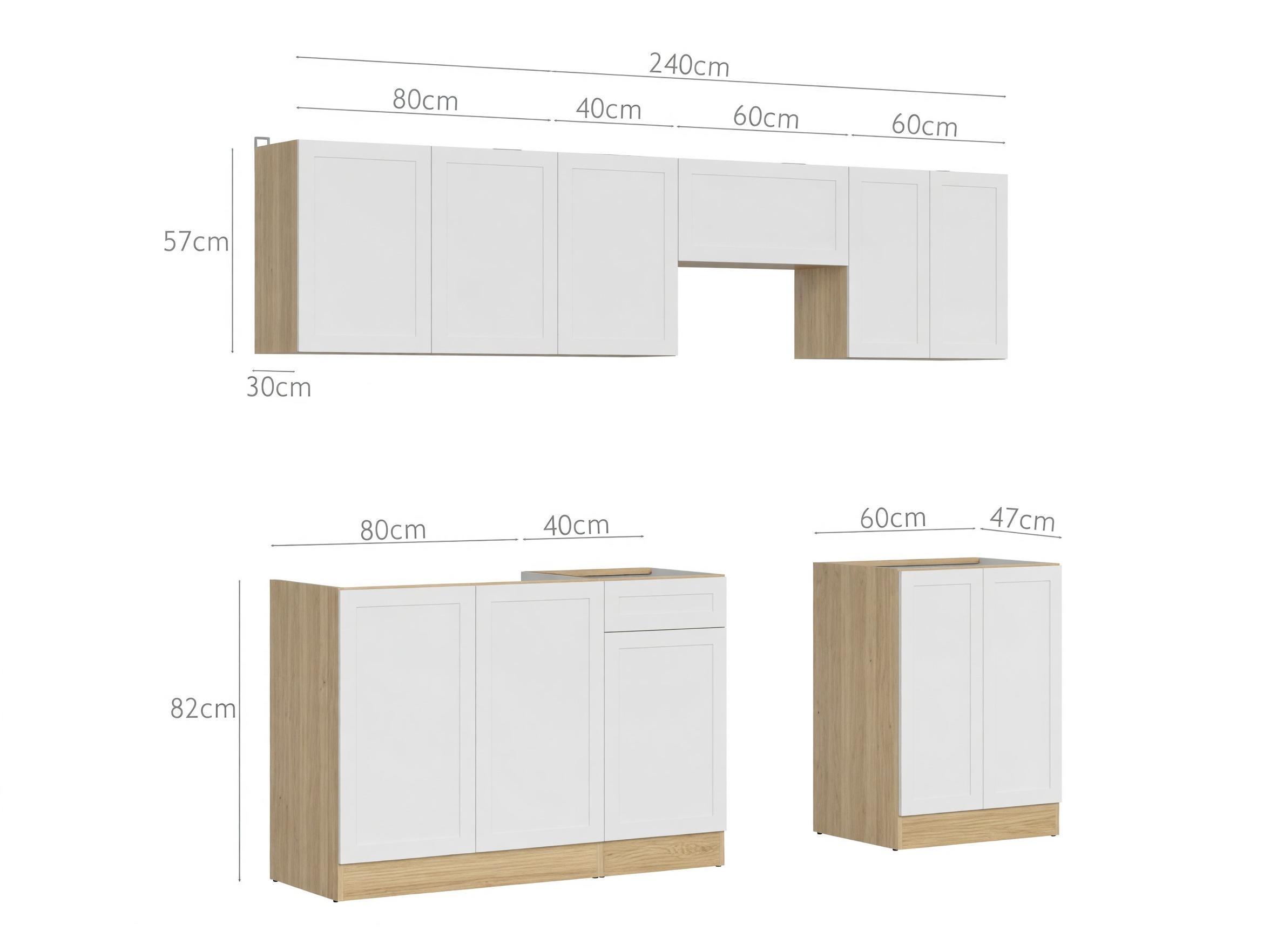 Модулен кухненски комплект Line White 119