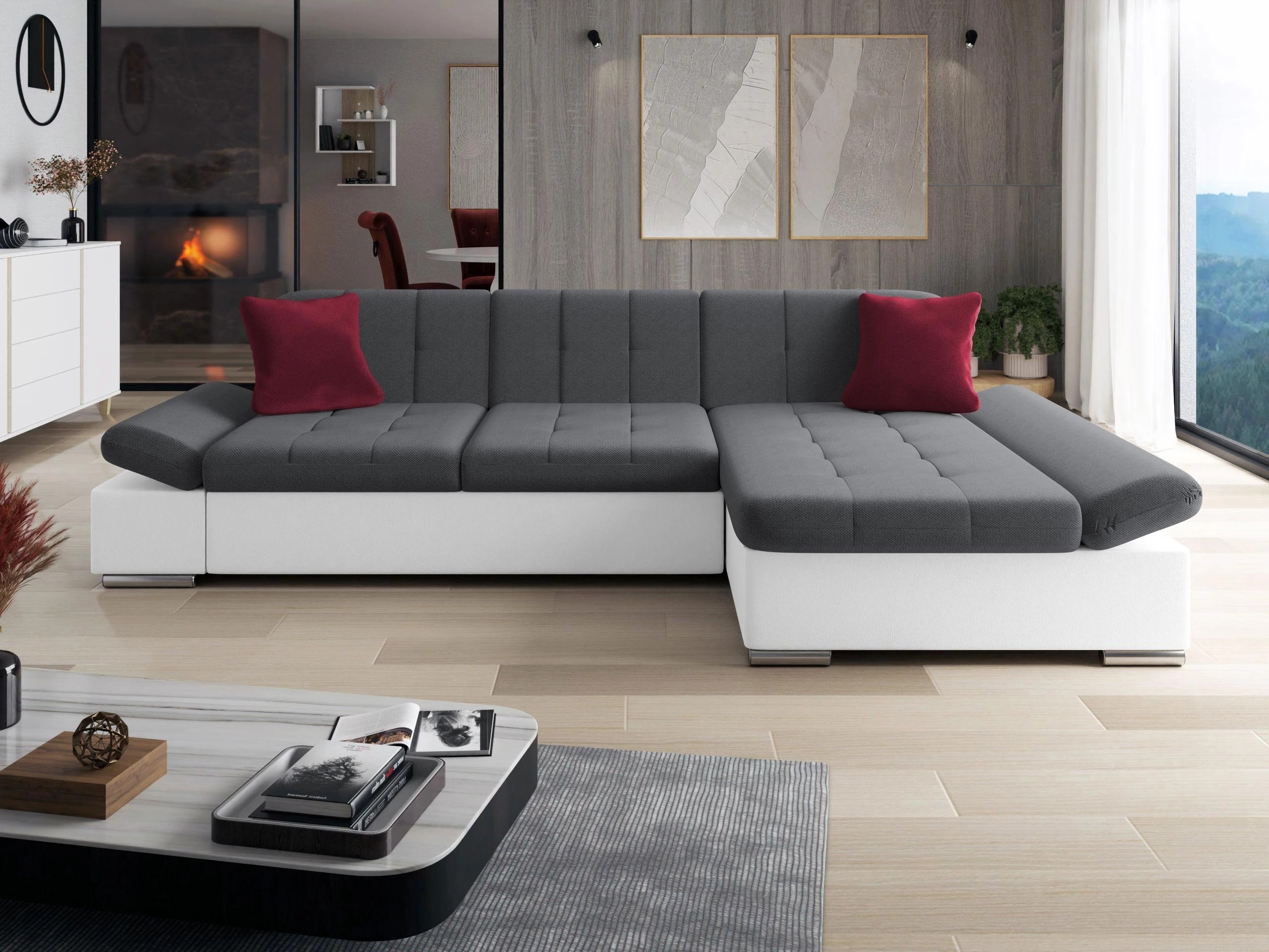 Ъглов диван Comfivo Sanitas I (Soft 017 + Kronos 22 + Kronos 02)