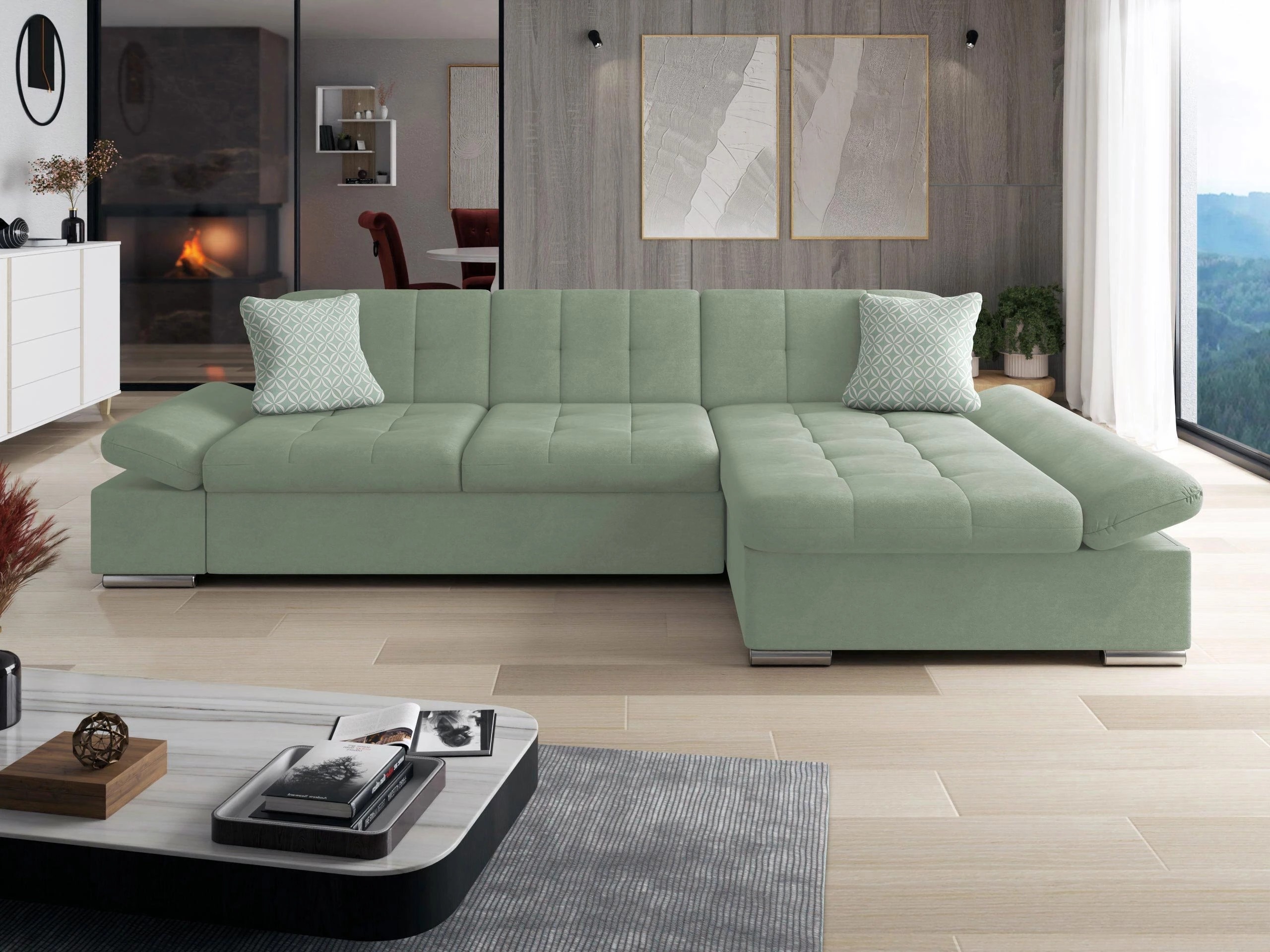 Ъглов диван Comfivo Sanitas I (Uttario Velvet 2954 + Evo 29)