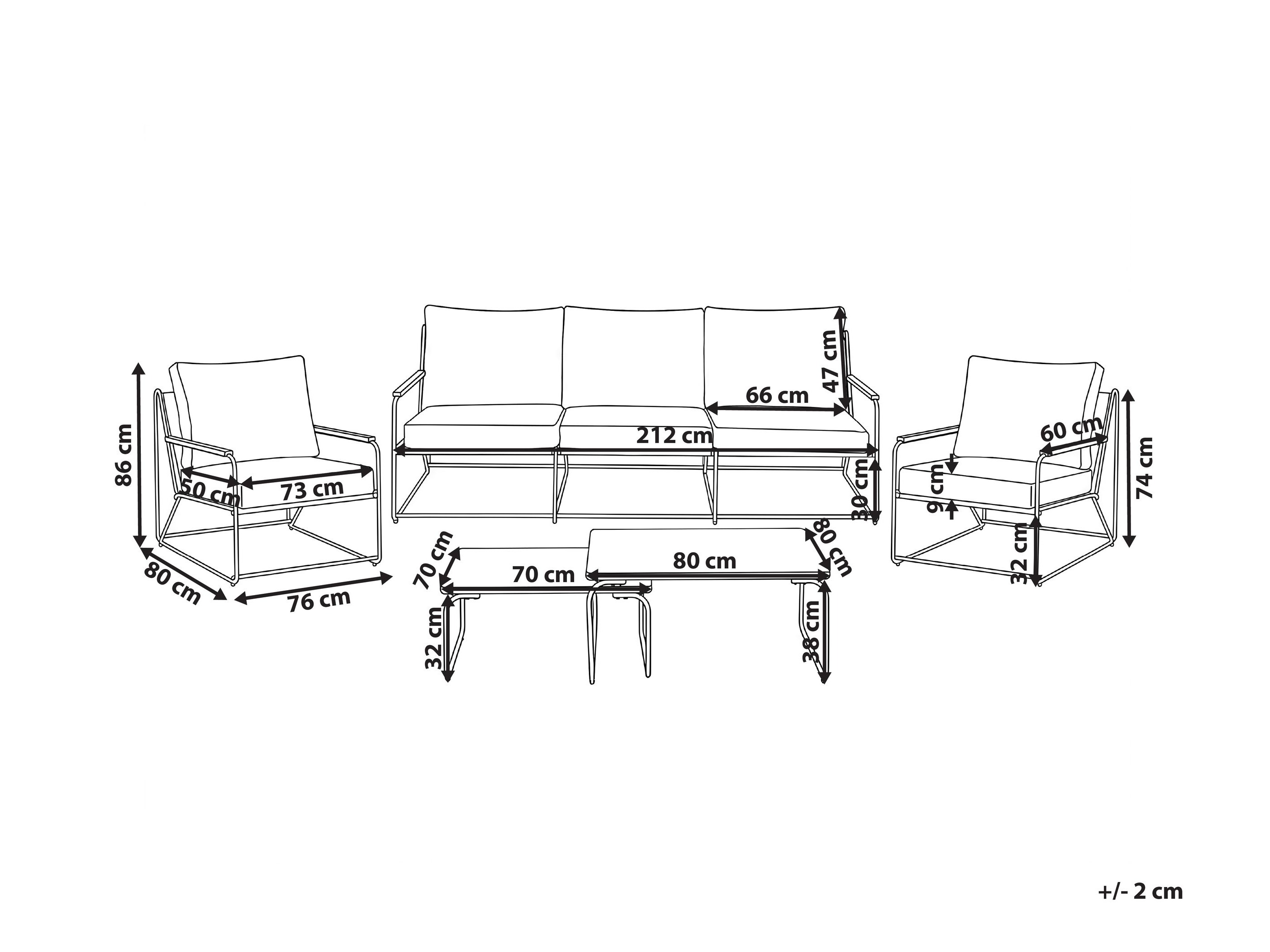 Градински комплект Berwyn 3320 (Черен + Бежов)