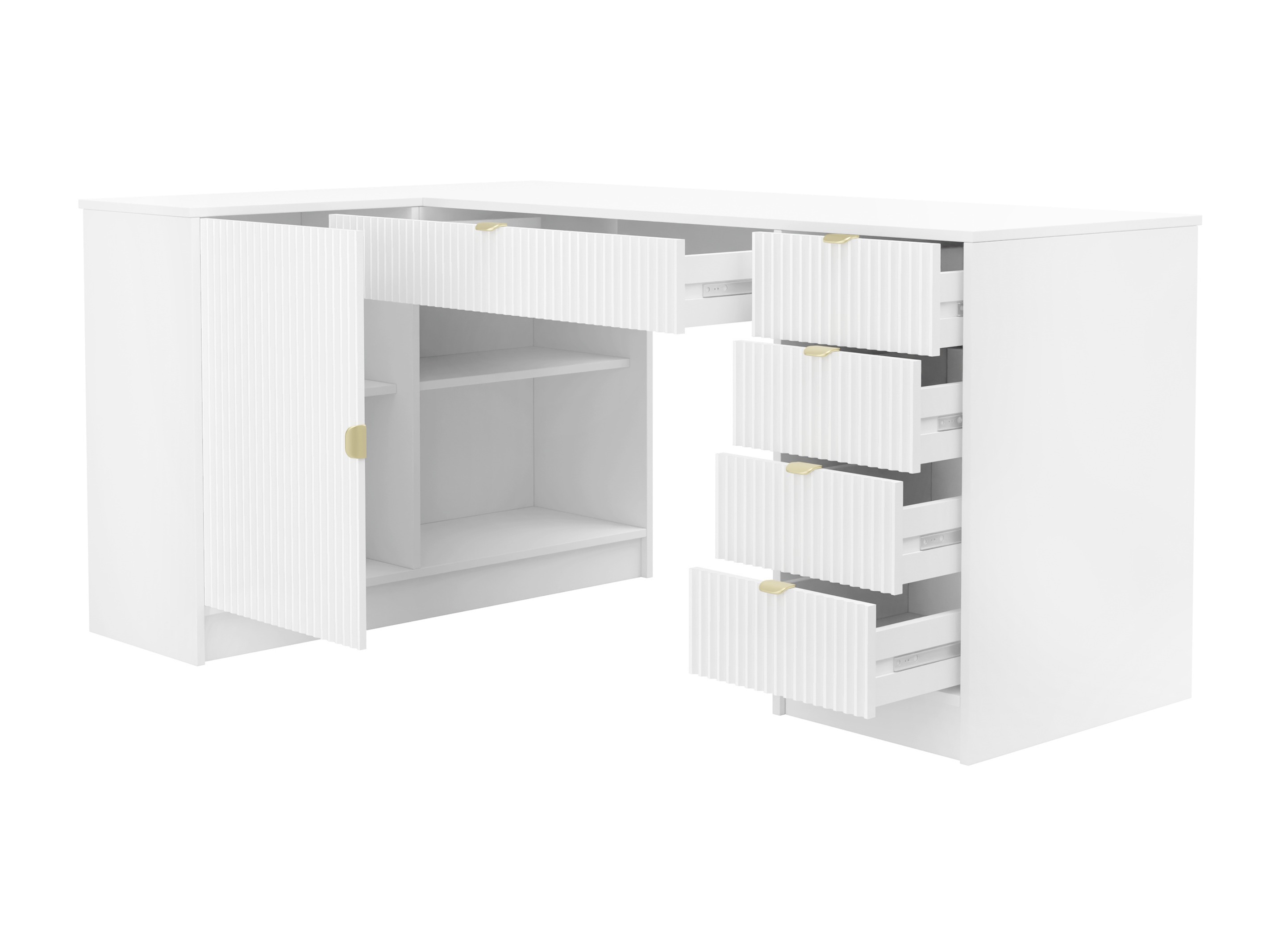 Ъглово офис бюро Comfivo Larmire 127 (Орех)