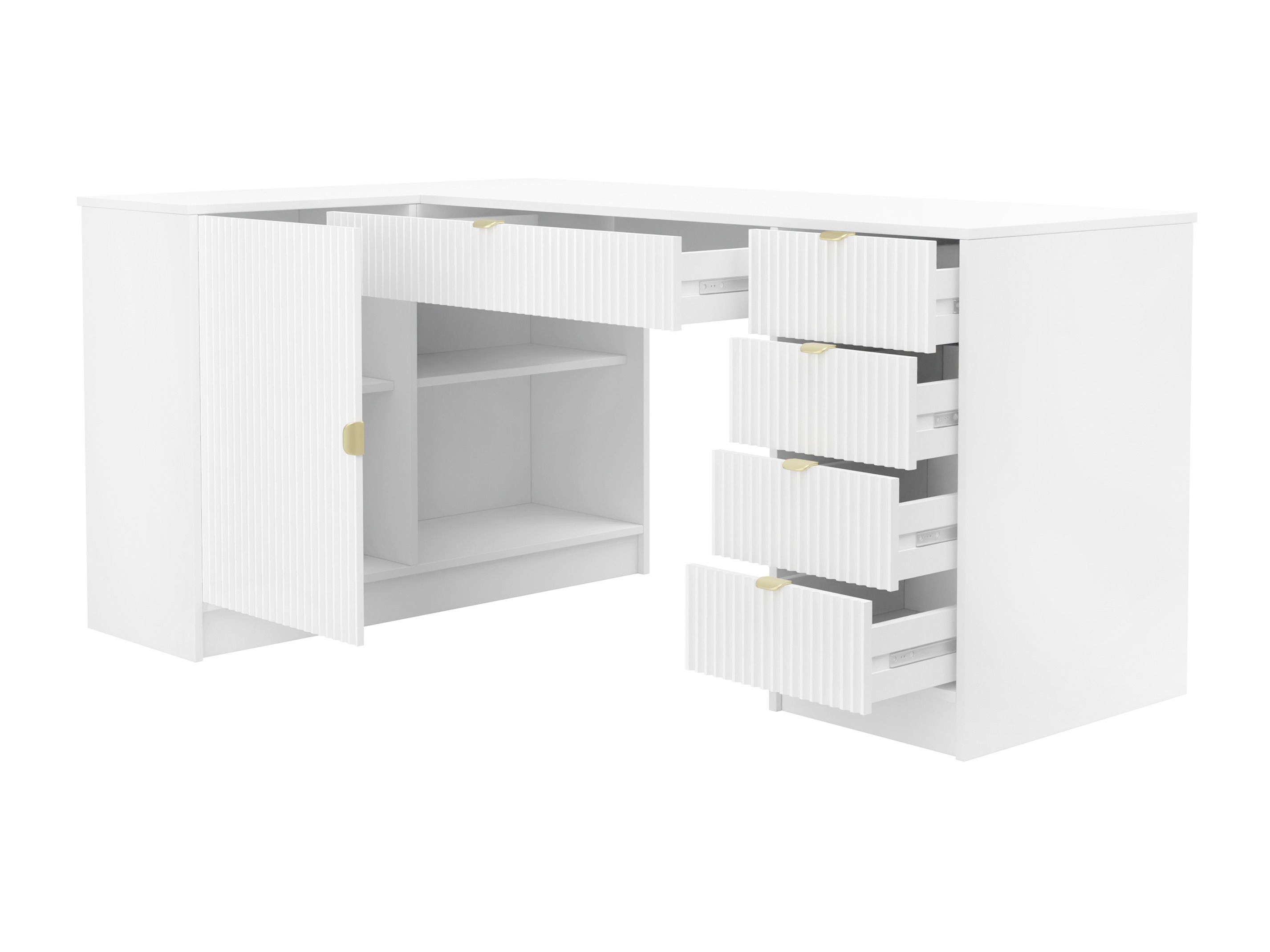 Ъглово офис бюро Comfivo Papilio II (Черен)