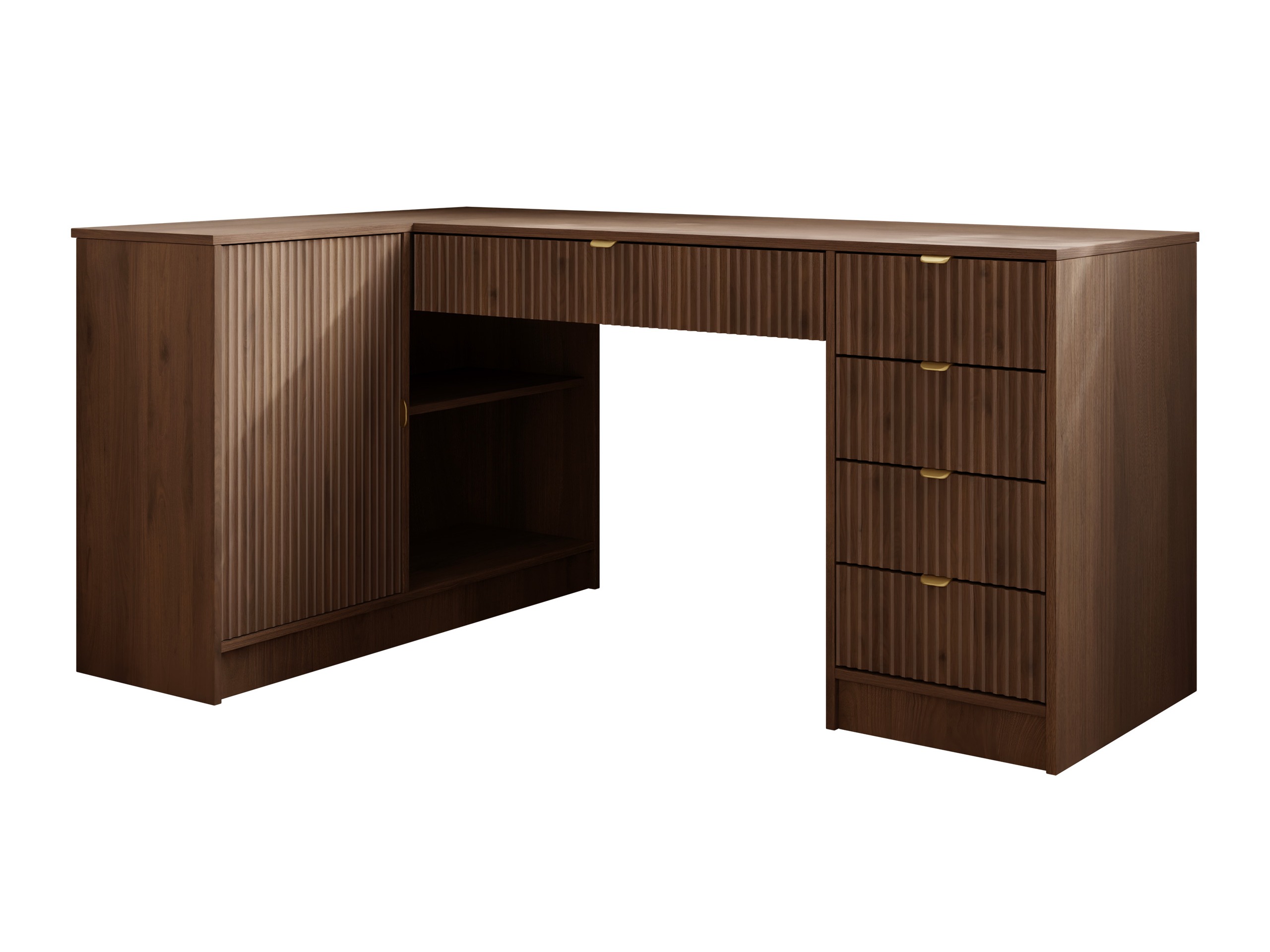 Ъглово офис бюро Comfivo Papilio II (Орех)