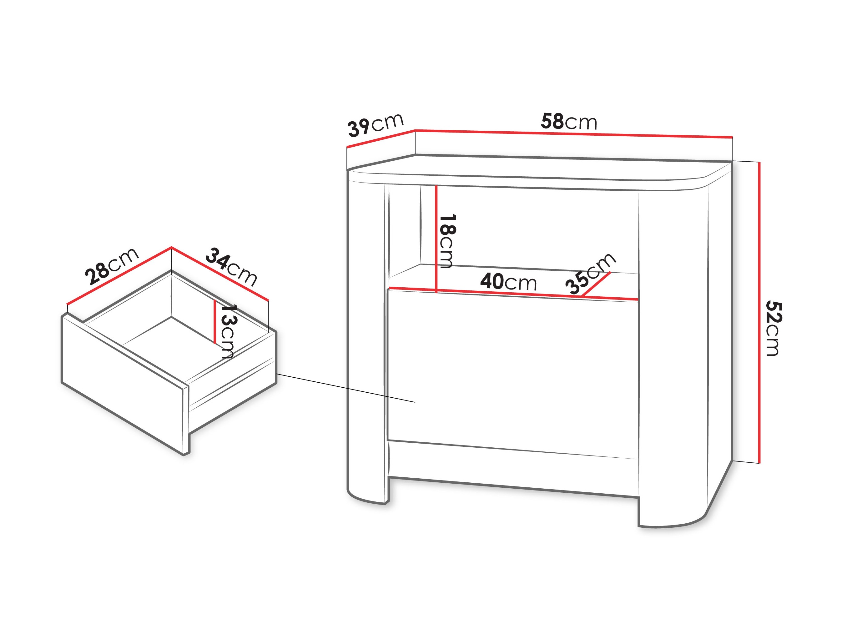 Нощно шкафче Somore 104