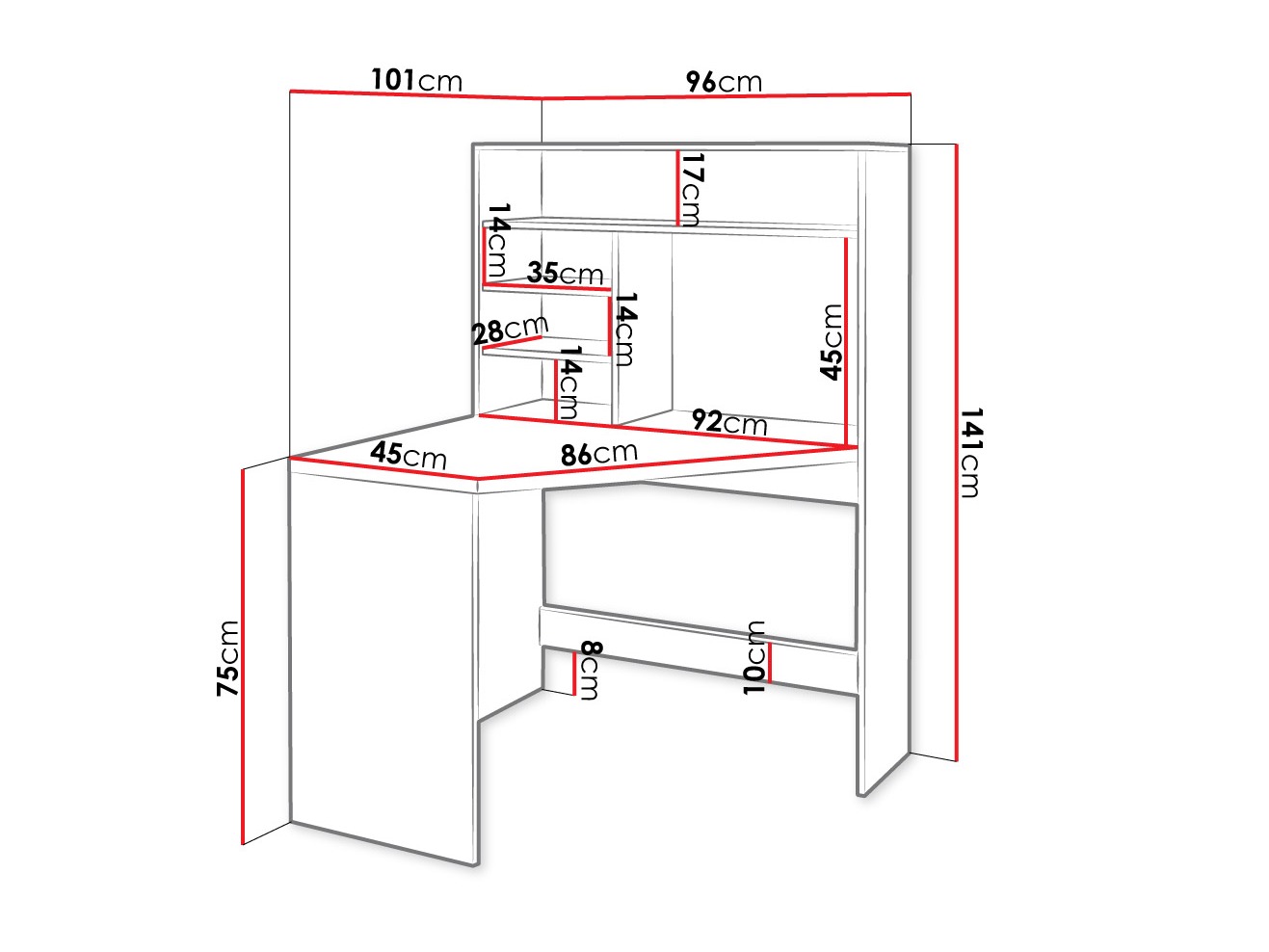 Ъглово офис бюро Claral (Кашмир)