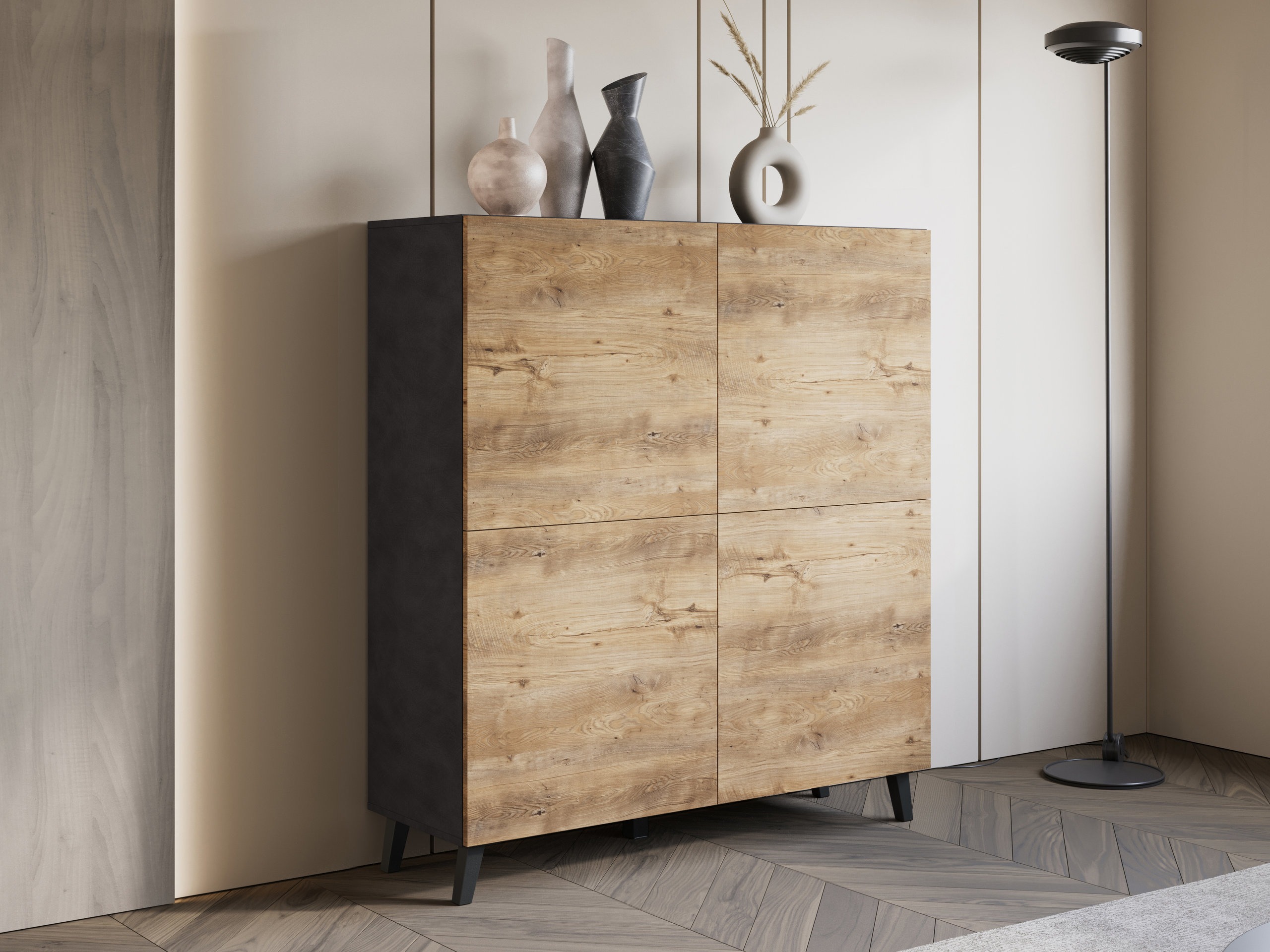 Шкаф Levtive 100 (Matera сив + Кестен)