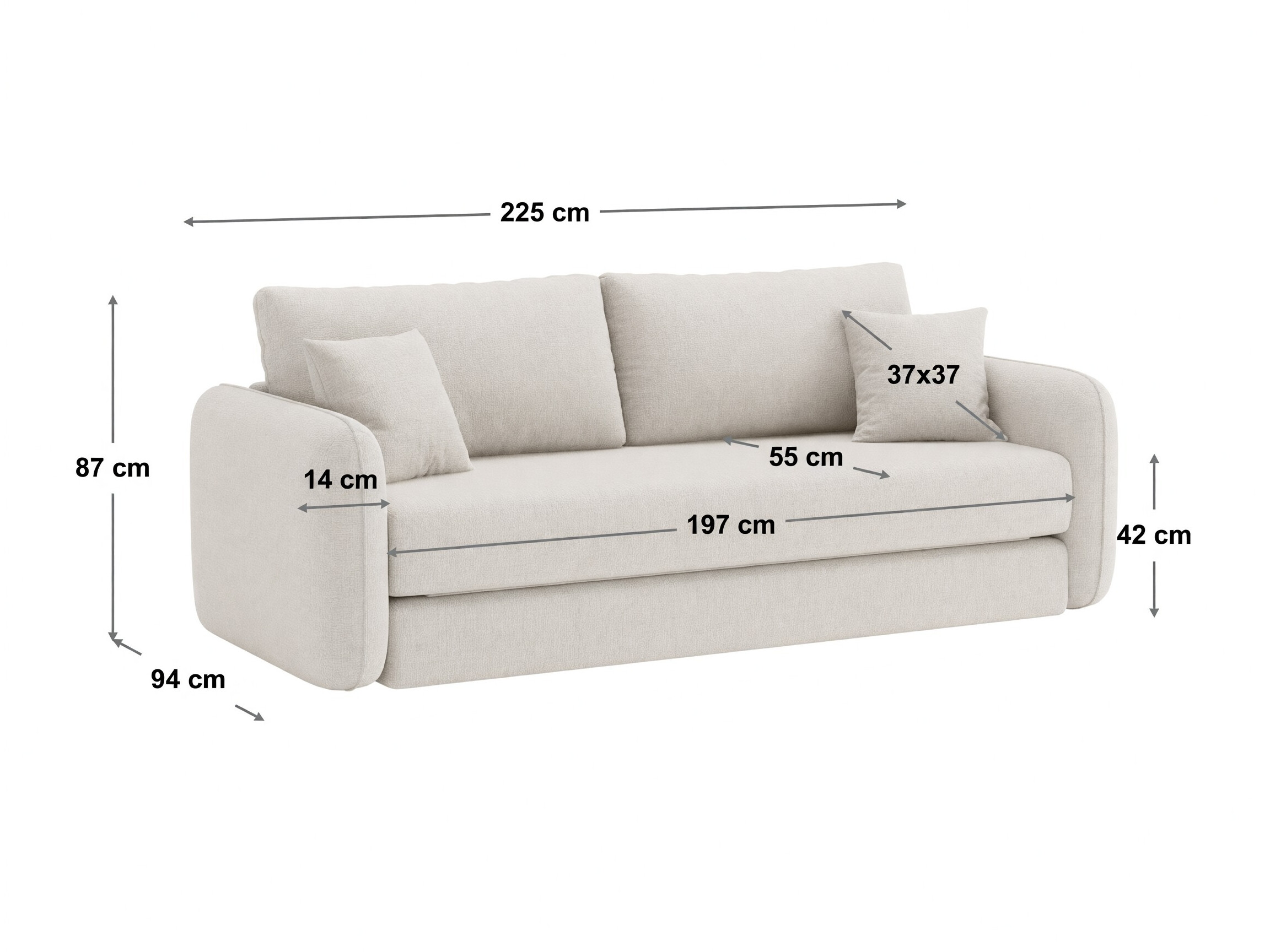 Разтегателен диван Beckley 358 (Moly 02)