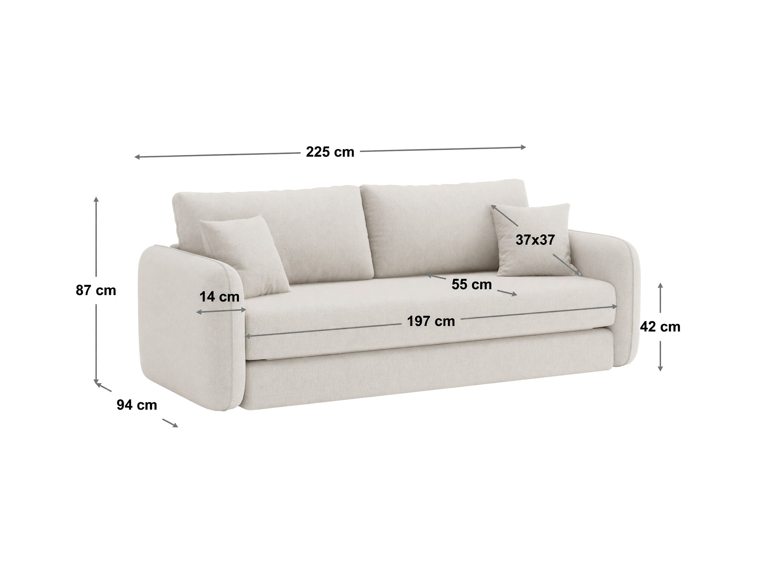 Разтегателен диван Beckley 358 (Moly 99)