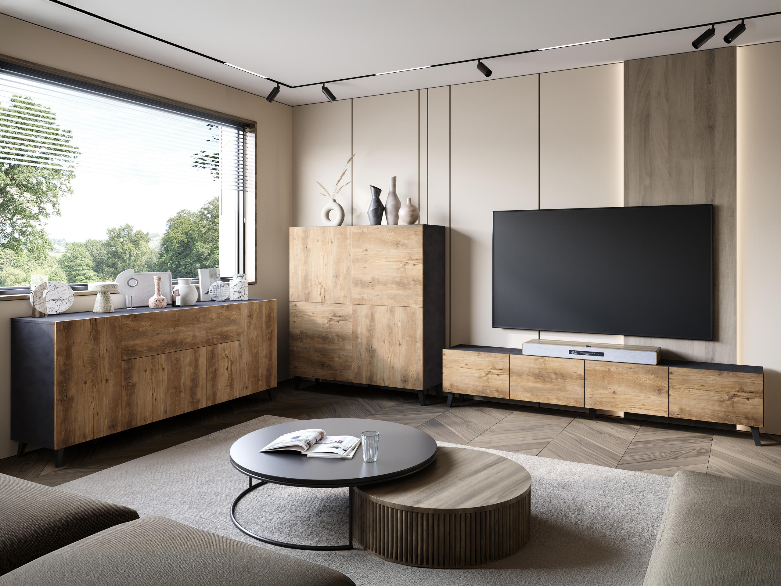Шкаф Levtive 103 (Matera сив + Кестен)