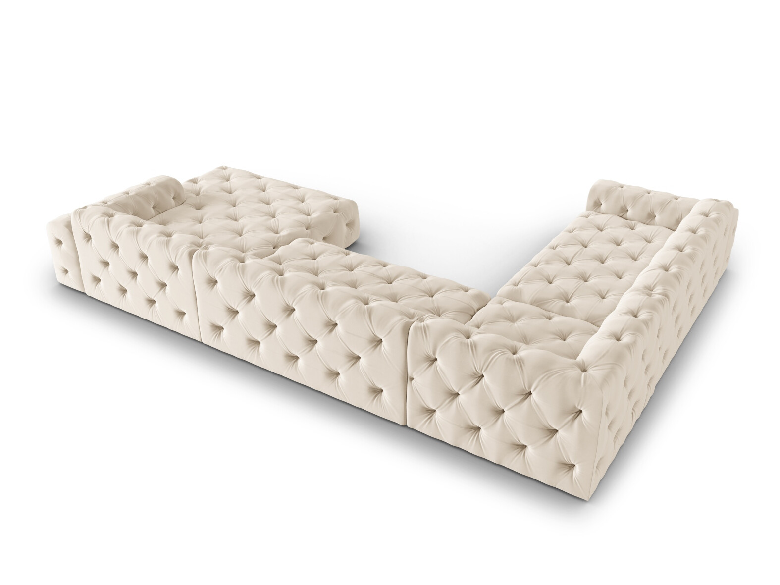 Chesterfield ъглов диван Lartiva 102 (Opera Сметана)