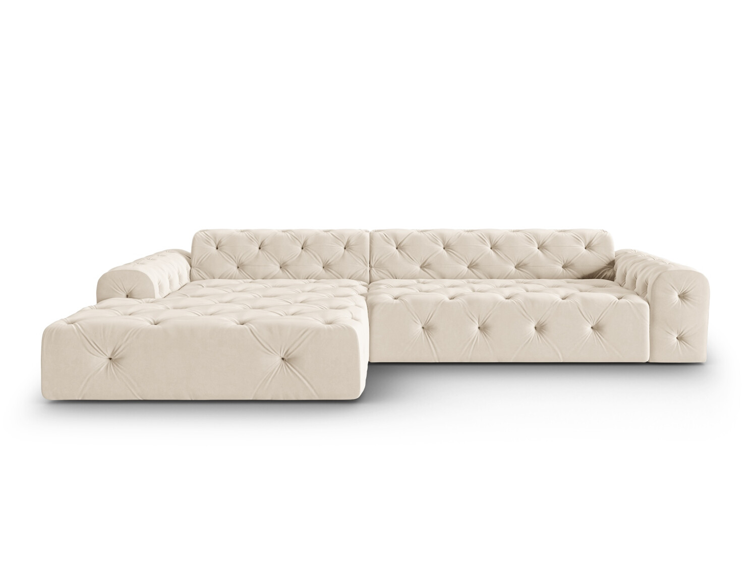 Chesterfield ъглов диван Lartiva 103 (Opera Сметана)
