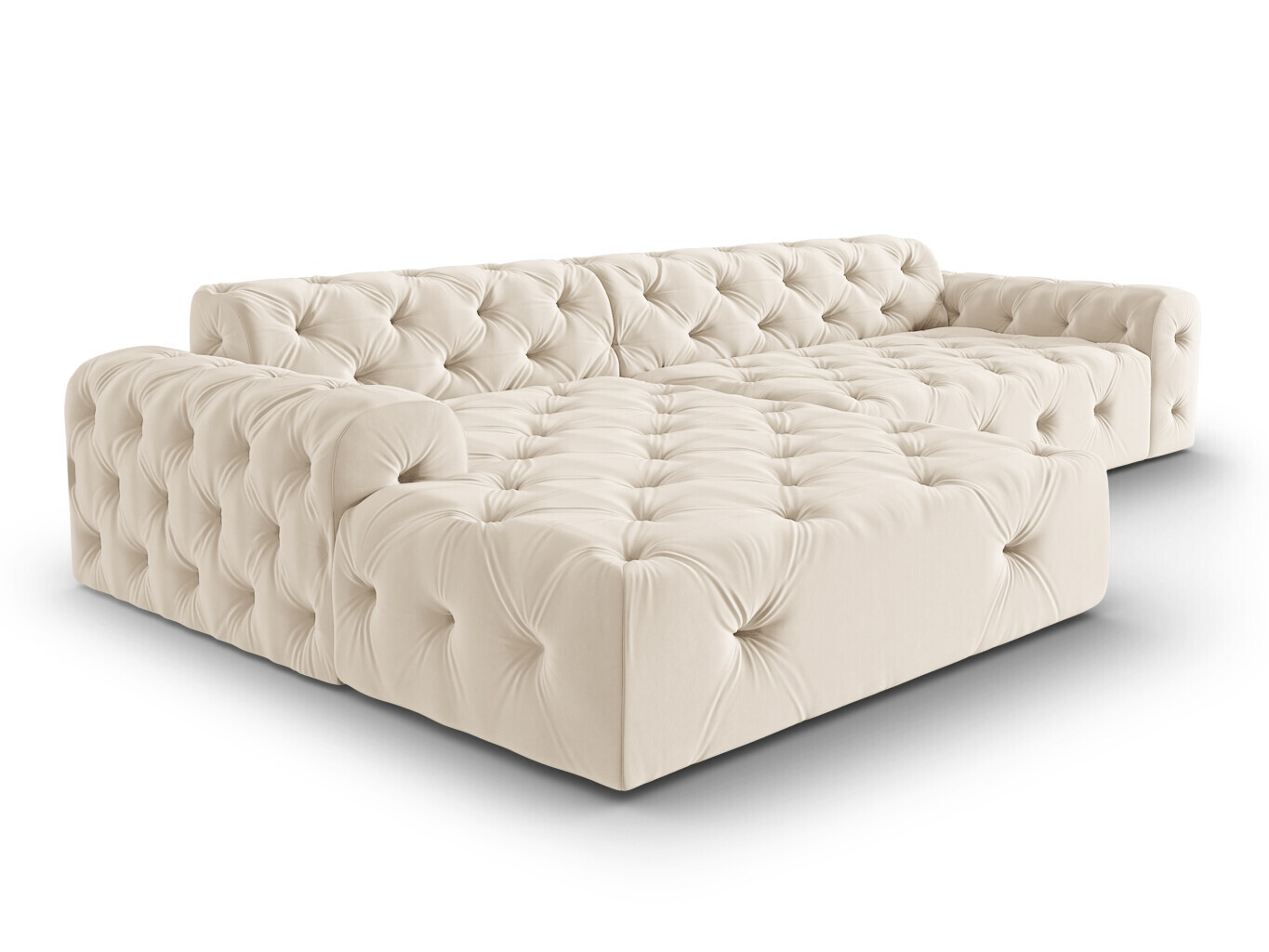 Chesterfield ъглов диван Lartiva 103 (Opera Сметана)
