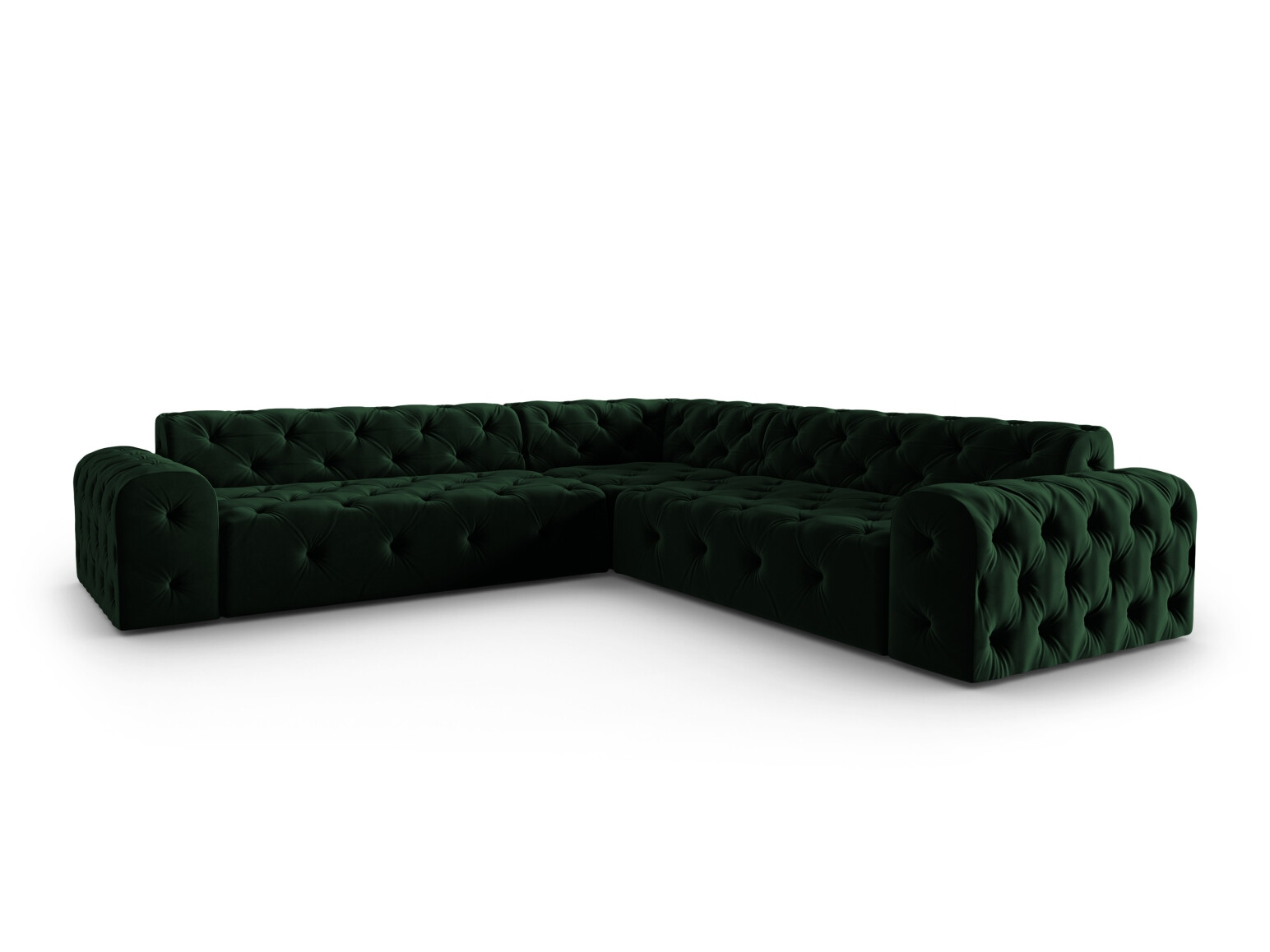 Chesterfield ъглов диван Lartiva 104 (Opera Deep зелен)