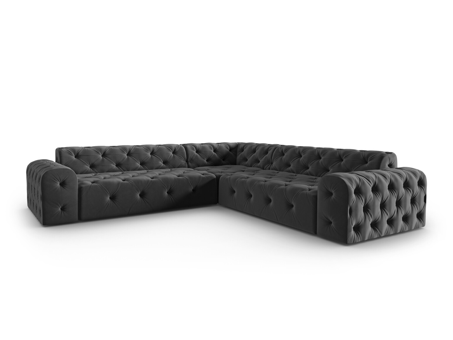 Chesterfield ъглов диван Lartiva 104 (Opera Графит)