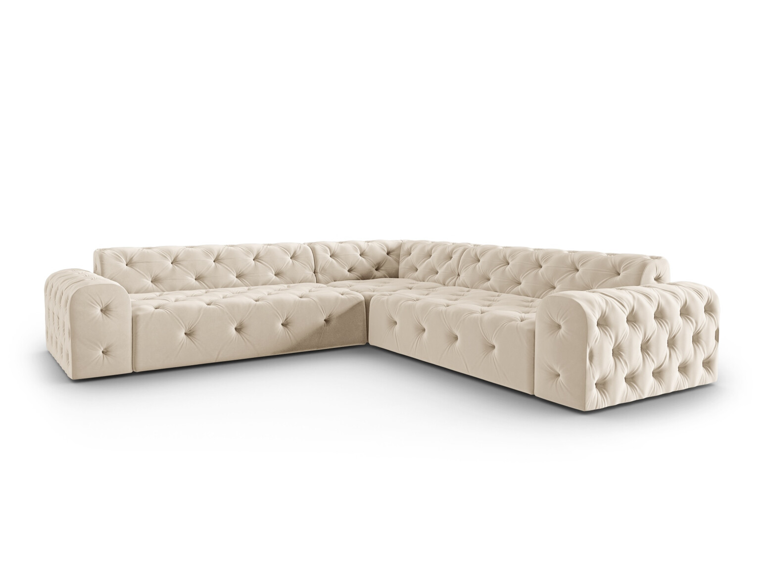 Chesterfield ъглов диван Lartiva 104 (Opera Сметана)