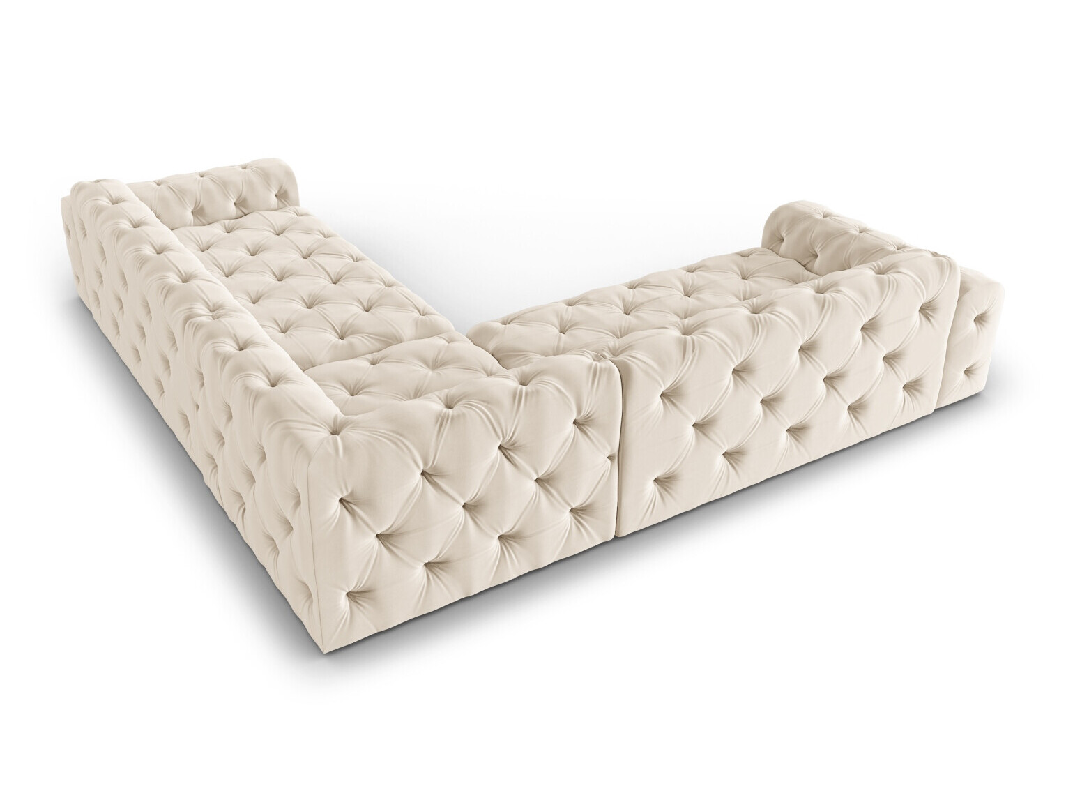 Chesterfield ъглов диван Lartiva 104 (Opera Сметана)