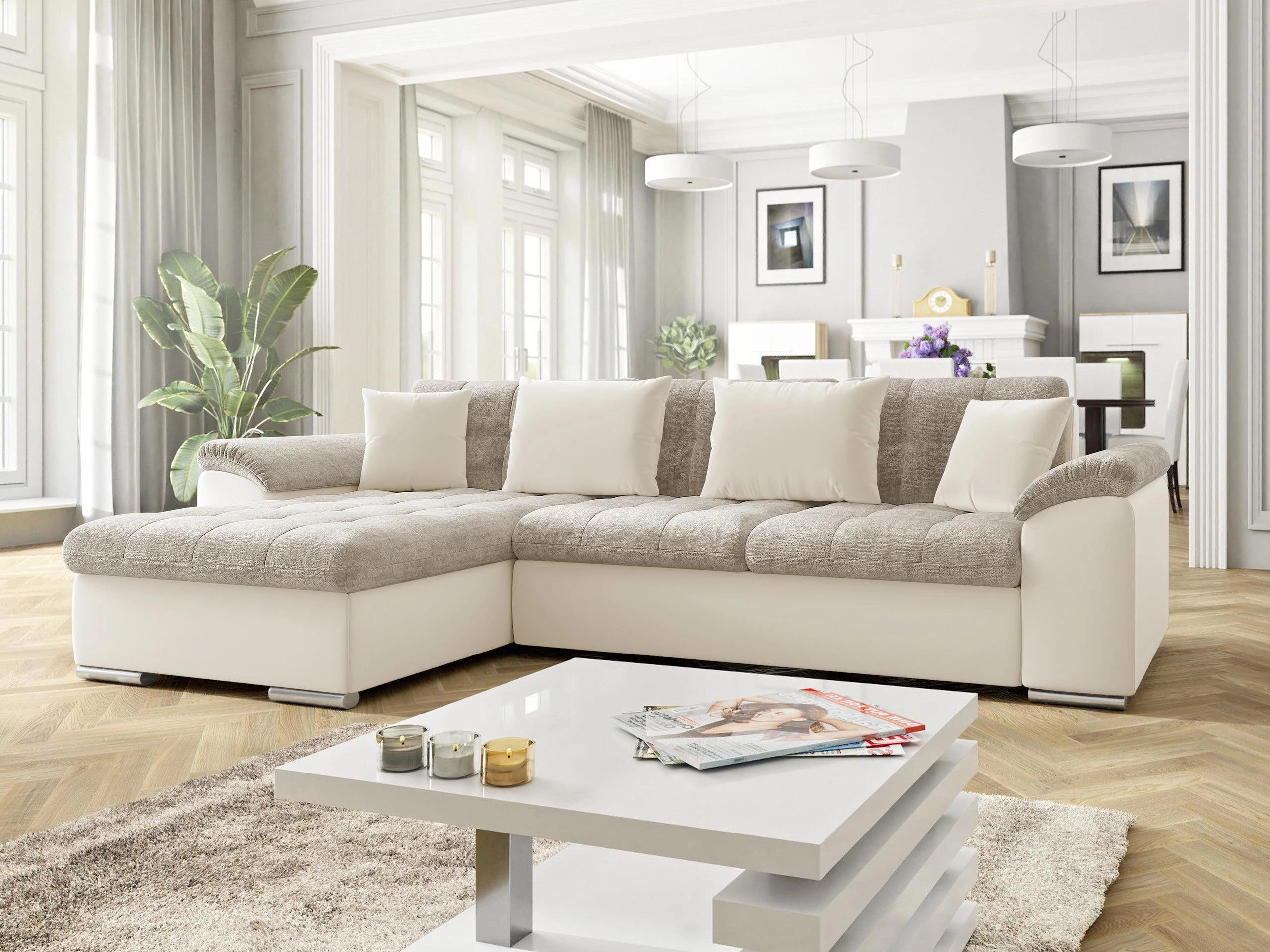 Ъглов диван Comfivo Mica (Magic Velvet 2250 + Miu 2041)