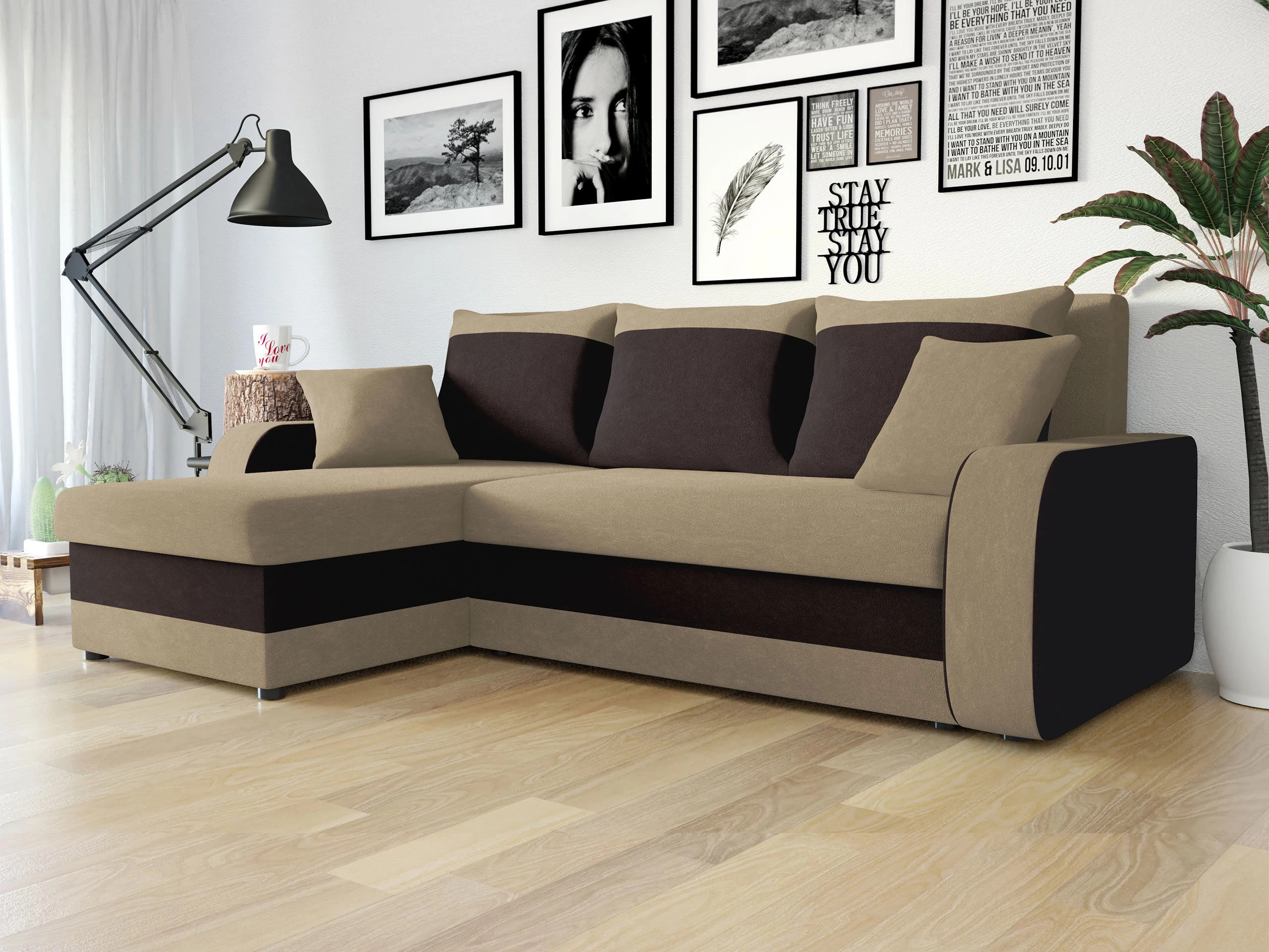 Ъглов диван Comfivo Melissa I (Alova 07 + Alova 68)
