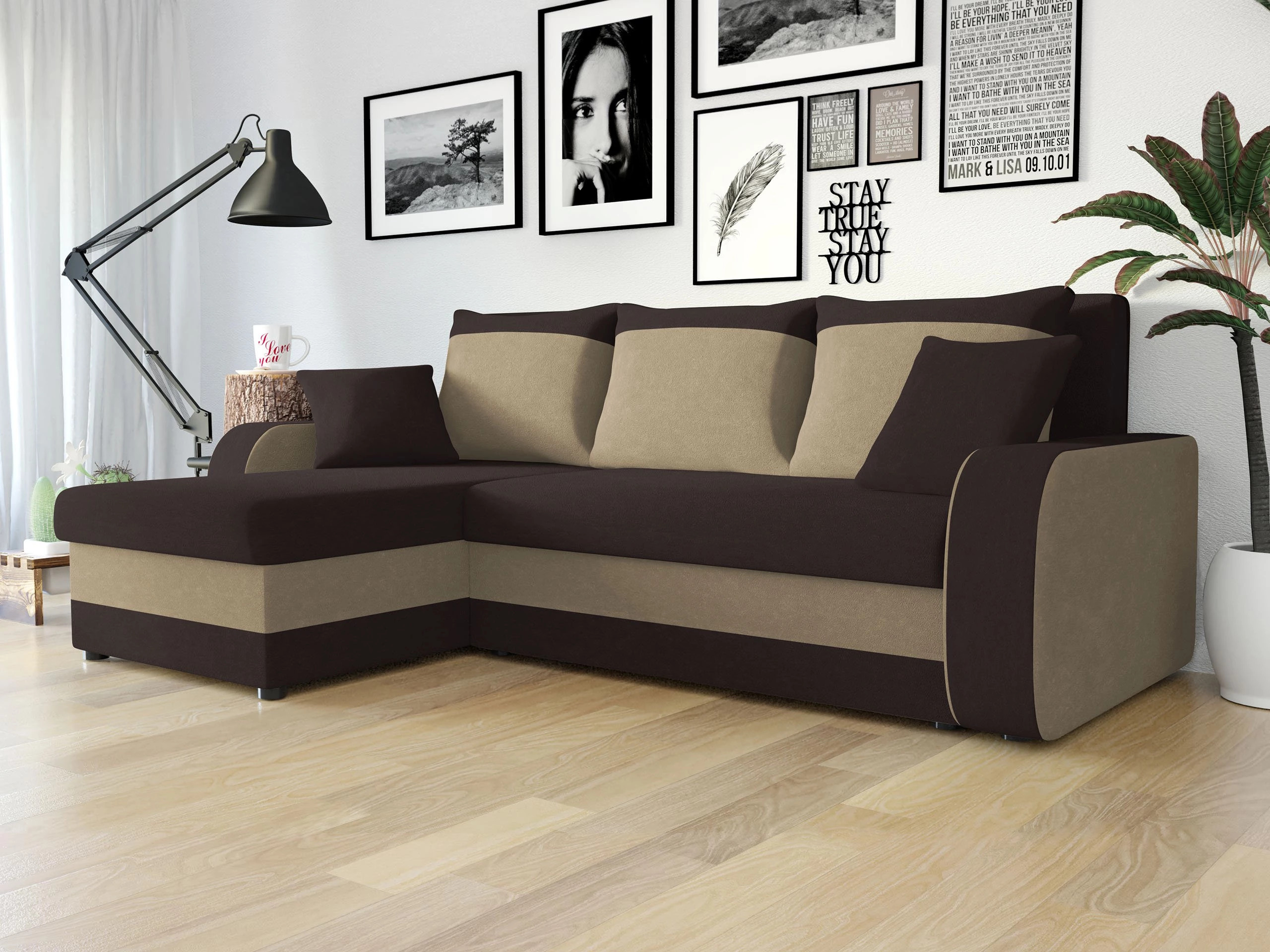 Ъглов диван Comfivo Melissa I (Alova 68 + Alova 07)