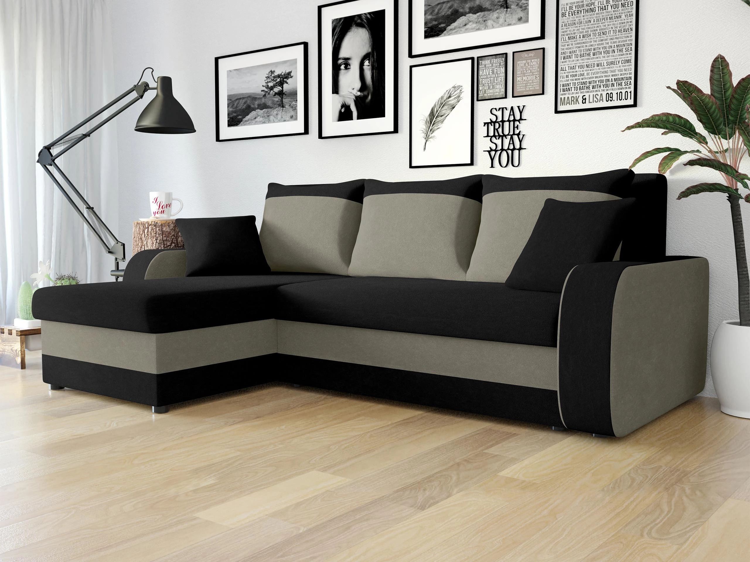 Ъглов диван Comfivo Melissa I (Mikrofaza 0015 + Mikrofaza 0014)