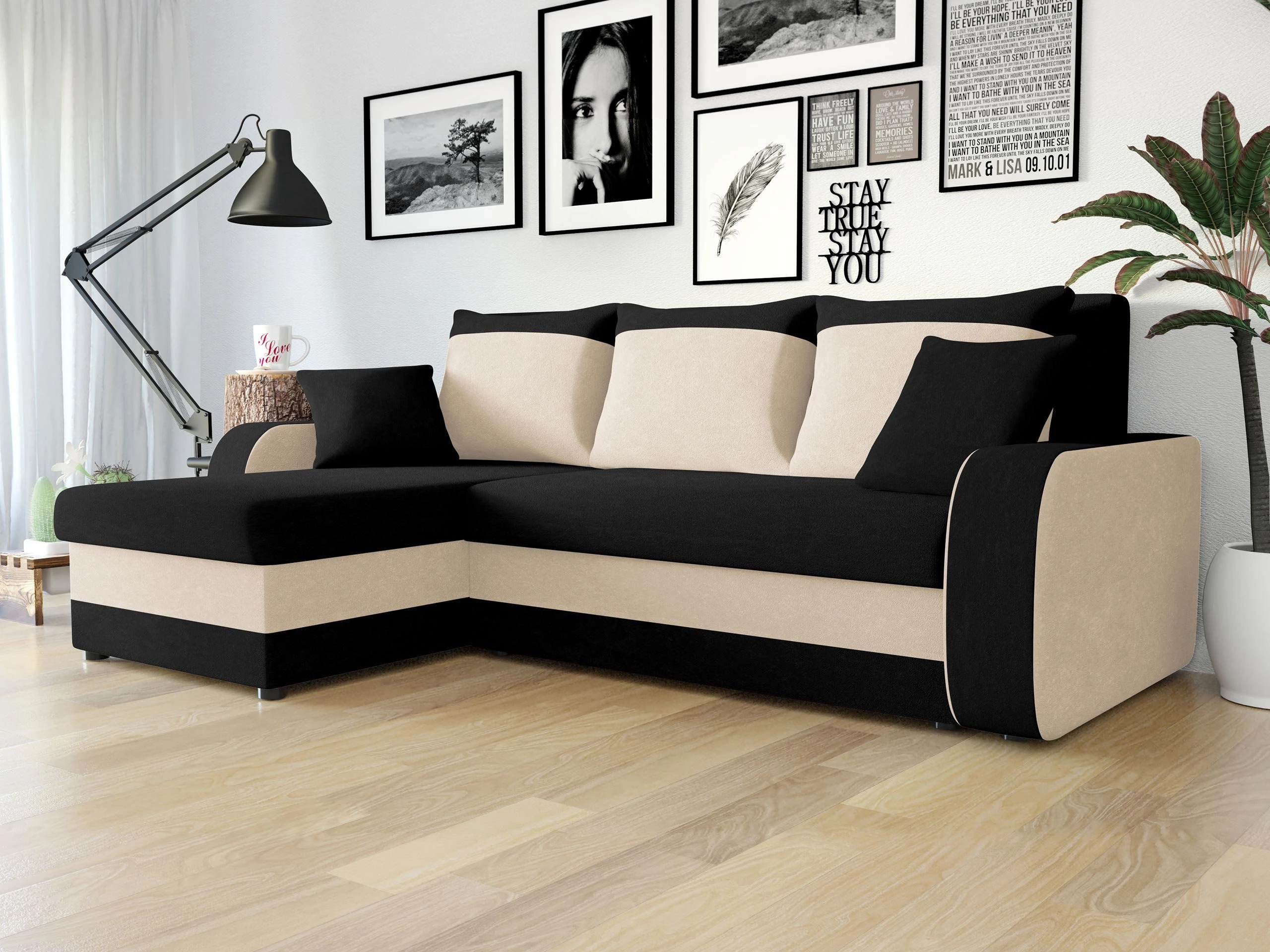 Ъглов диван Comfivo Melissa I (Mikrofaza 0015 + Mikrofaza 0031)