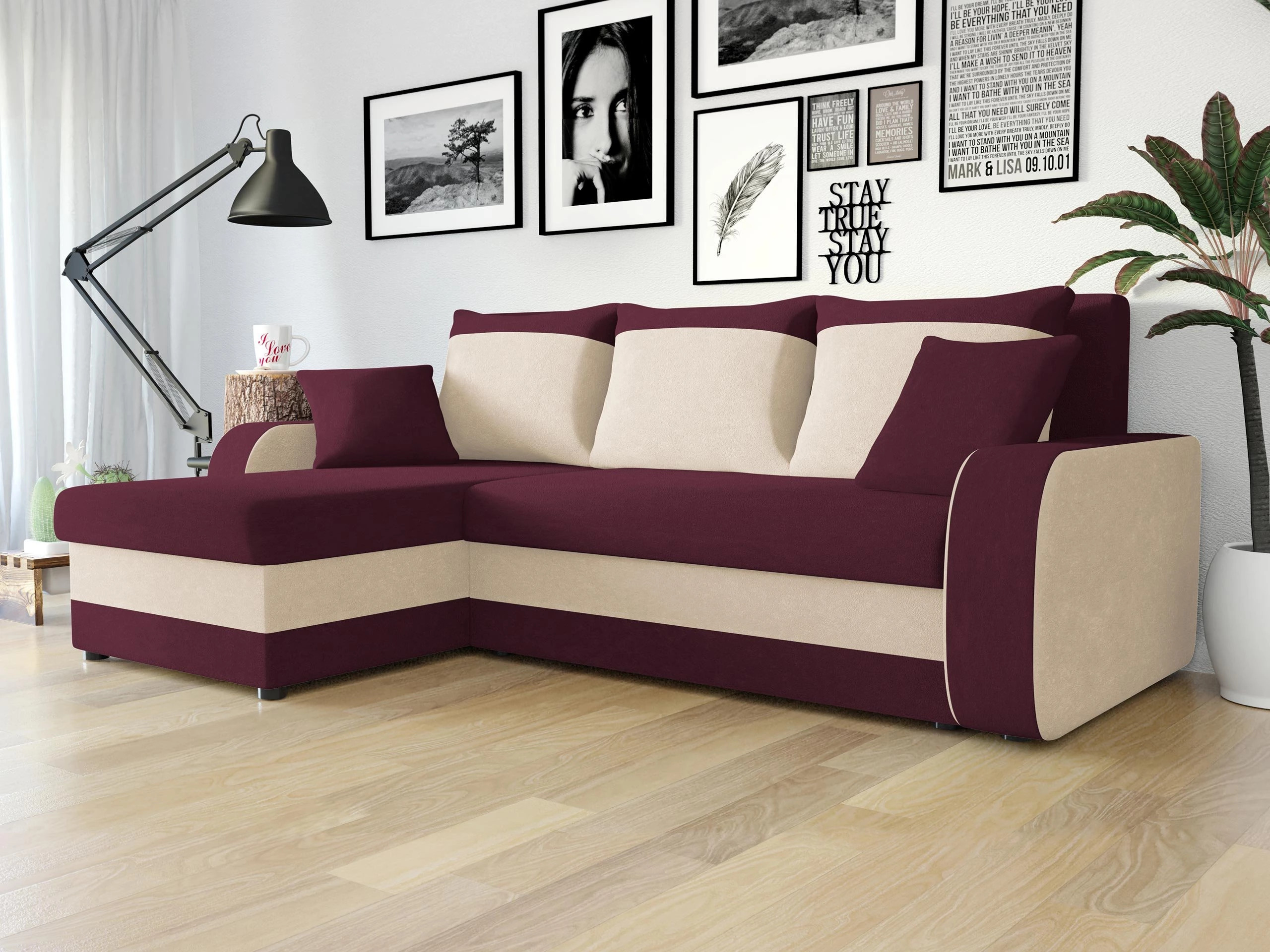 Ъглов диван Comfivo Melissa I (Mikrofaza 0025 + Mikrofaza 0031)