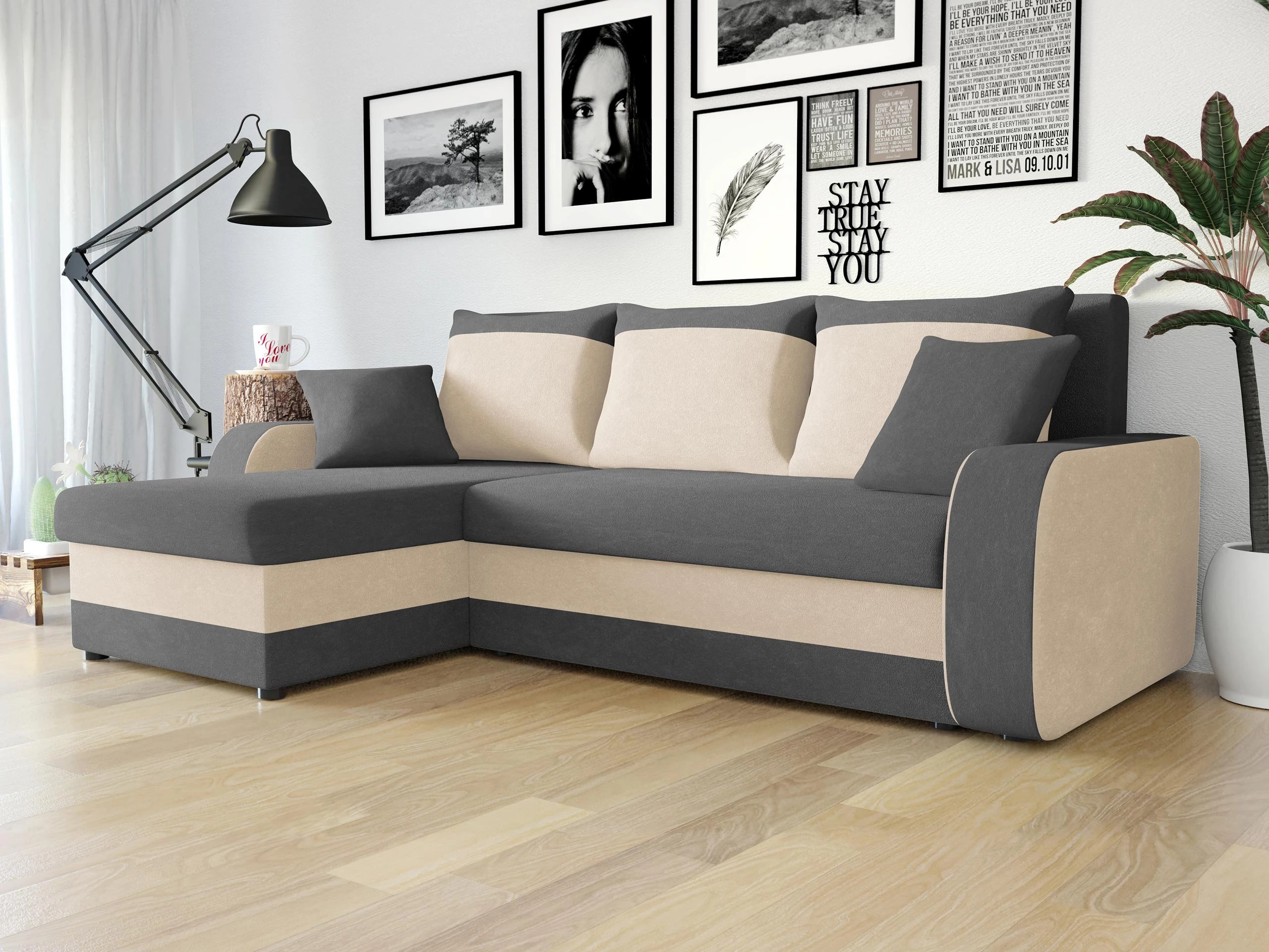 Ъглов диван Comfivo Melissa I (Mikrofaza 0027 + Mikrofaza 0031)