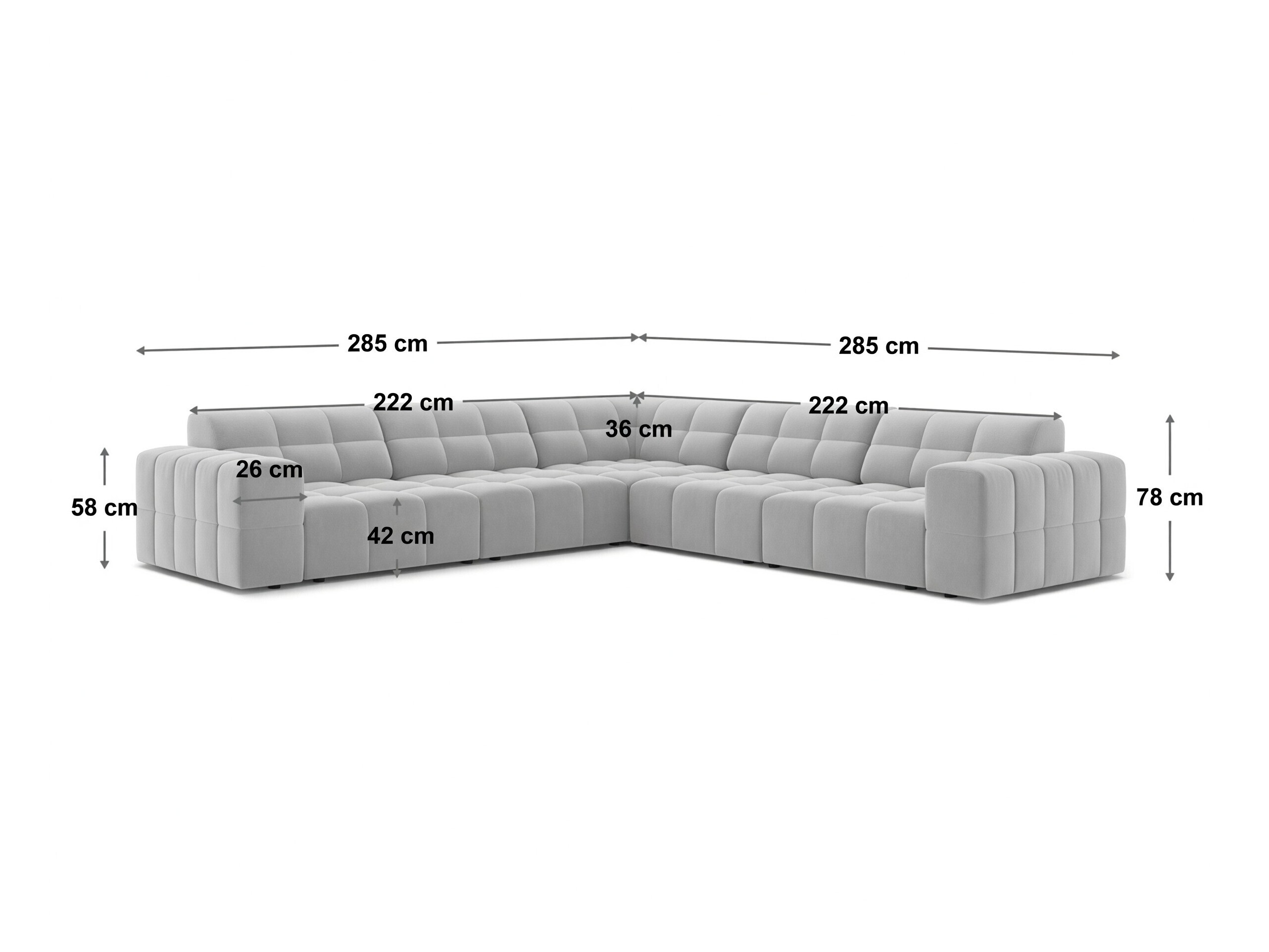 Модулен ъглов диван Somelo 104 (Bluvel 13)