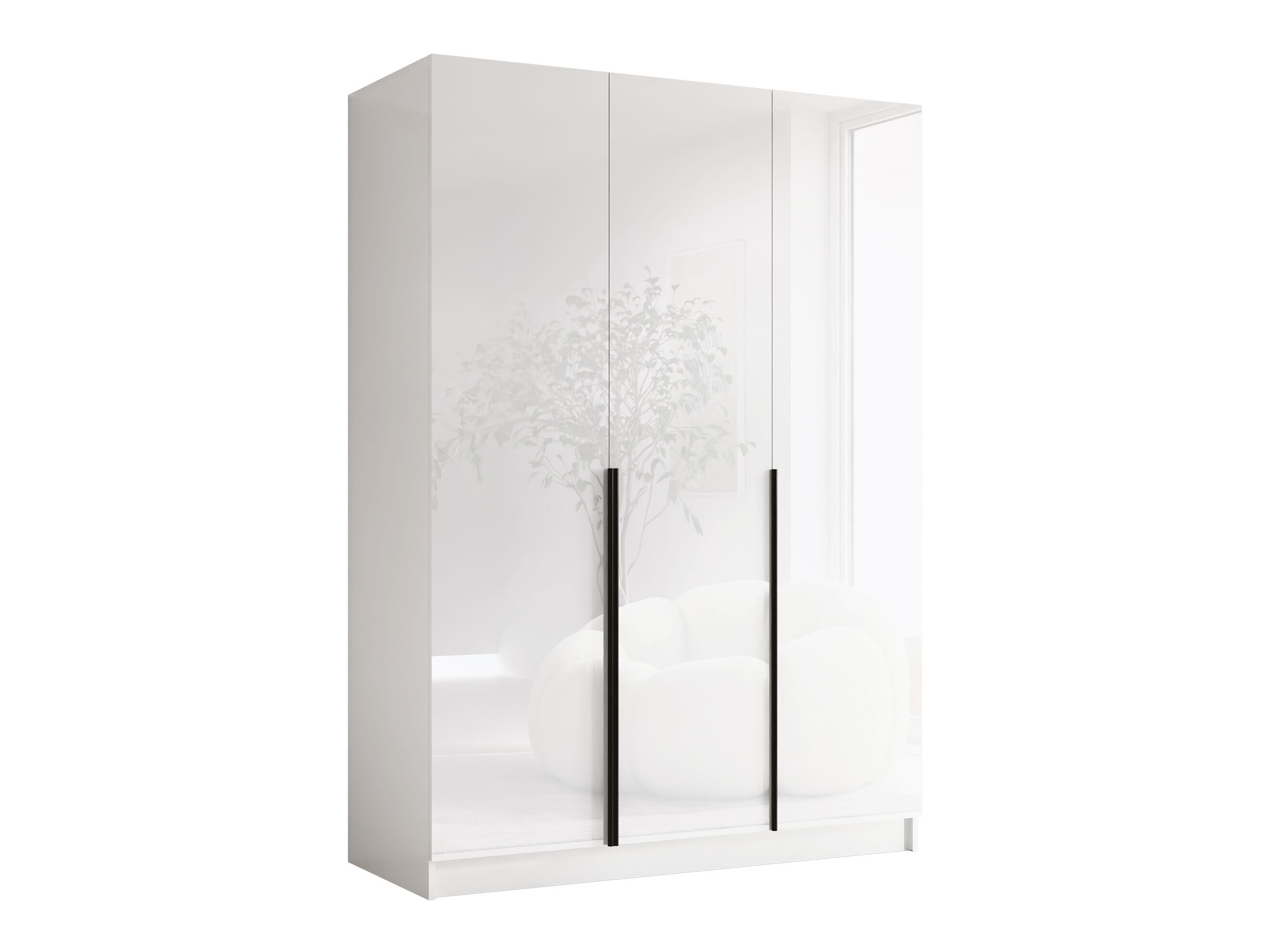 Гардероб Closico Decoron I (Бял + Бял гланц)