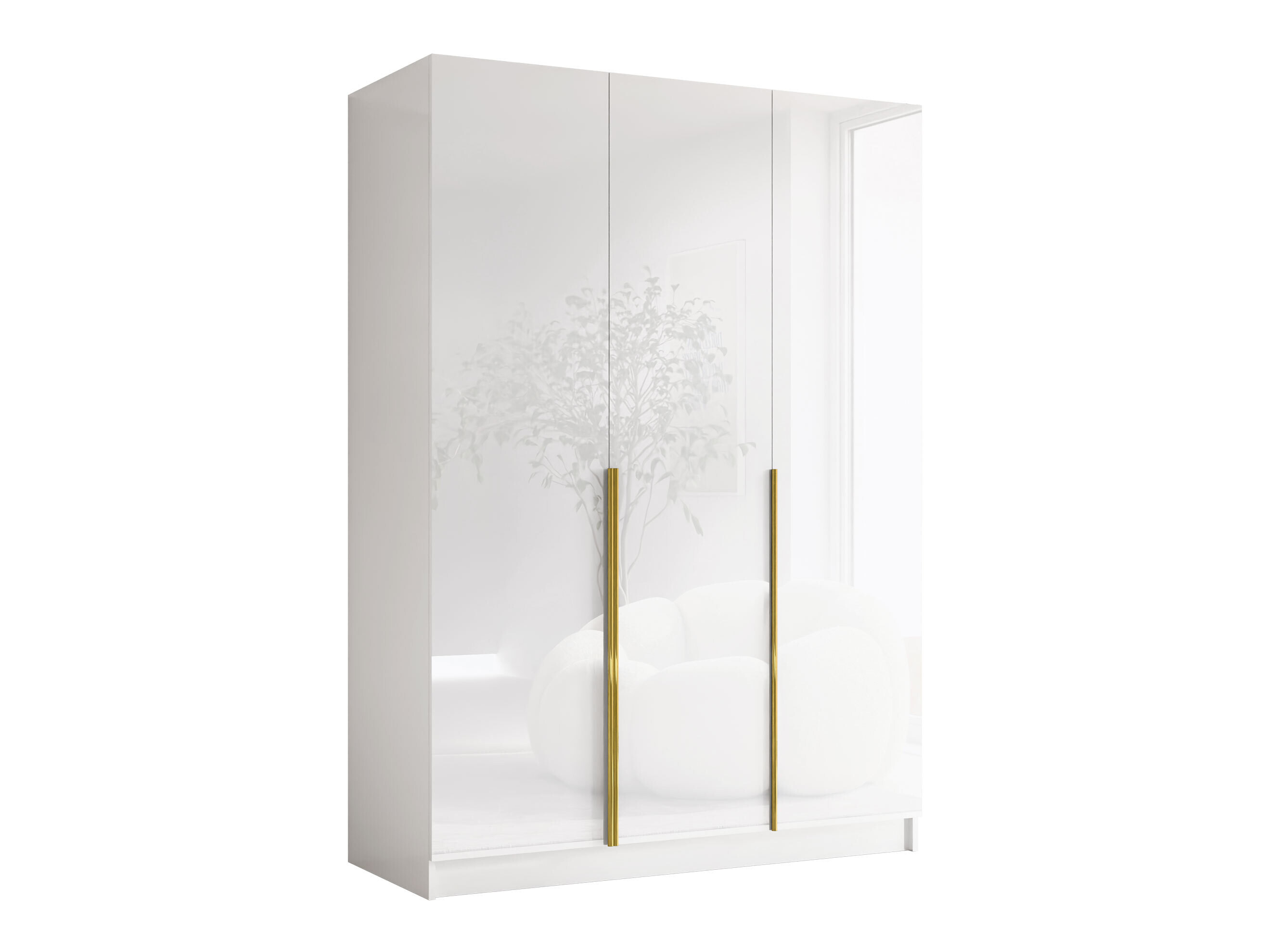 Гардероб Closico Decoron I (Бял + Бял гланц)