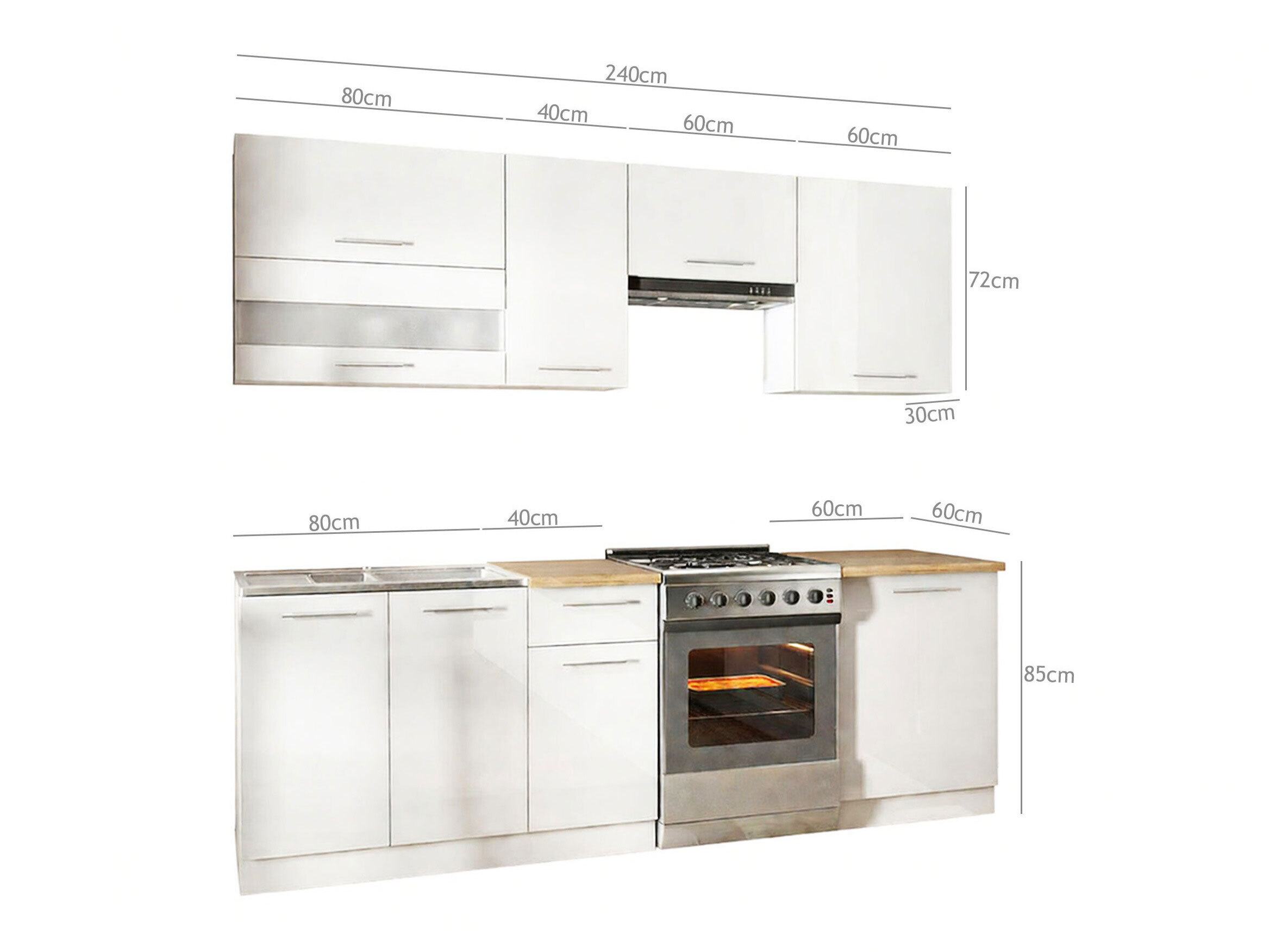 Модулен кухненски комплект Tiffa White 119