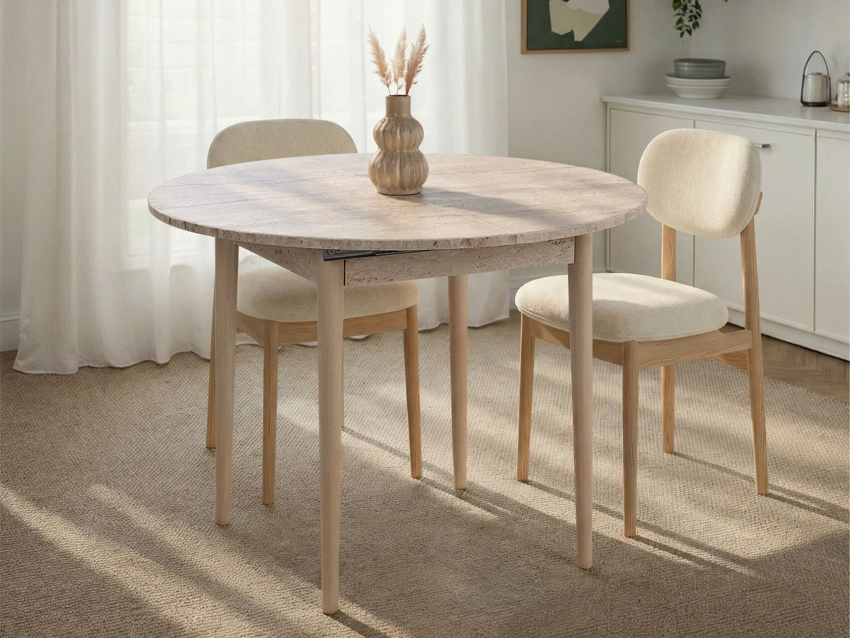 Маса Novato 148 (Дъб + Светъл Travertine)