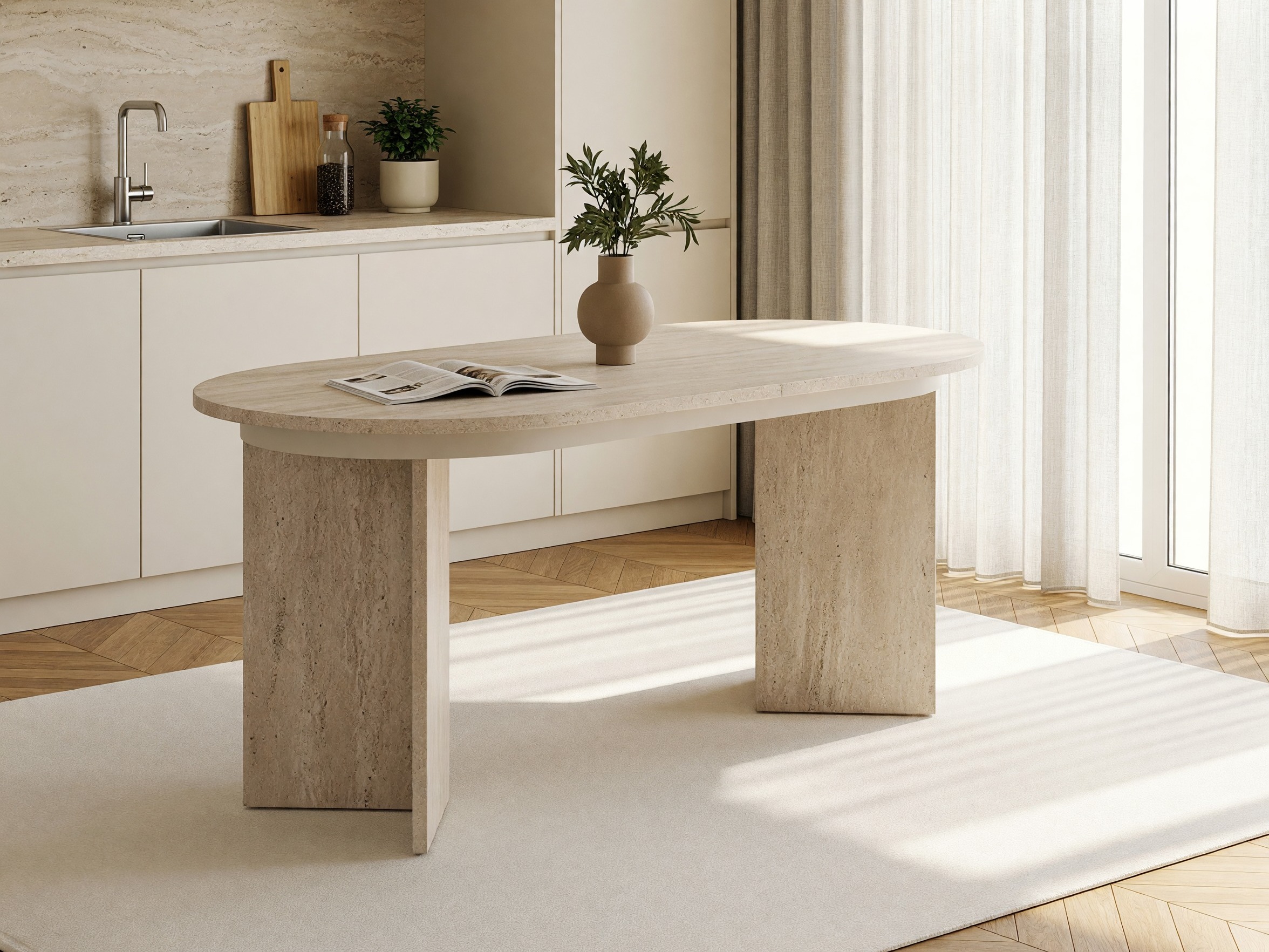 Маса Novato 146 (Светъл Travertine)