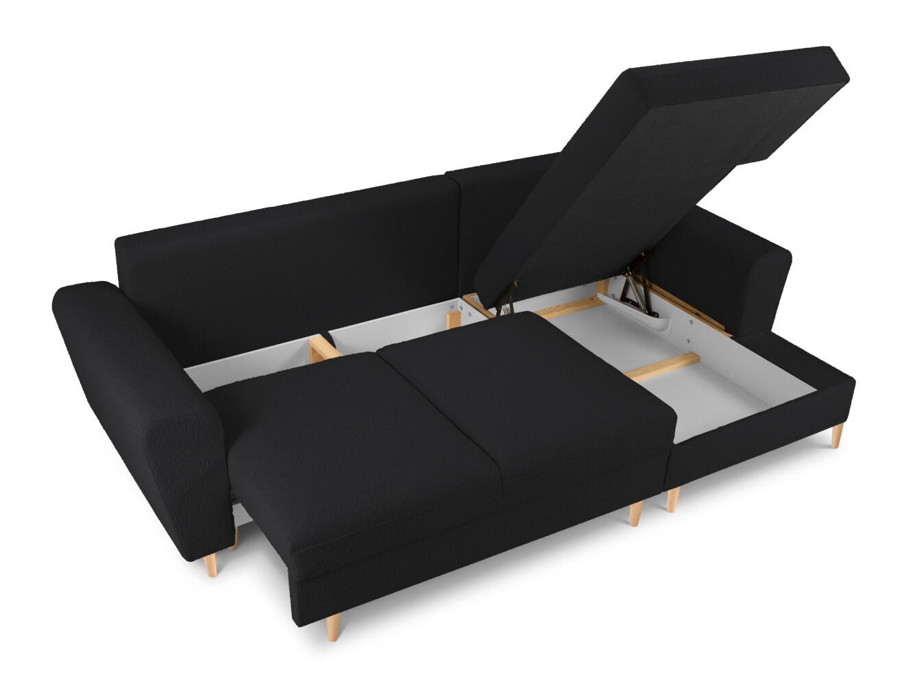Ъглов диван Lomveso 110 (Ascot Black)