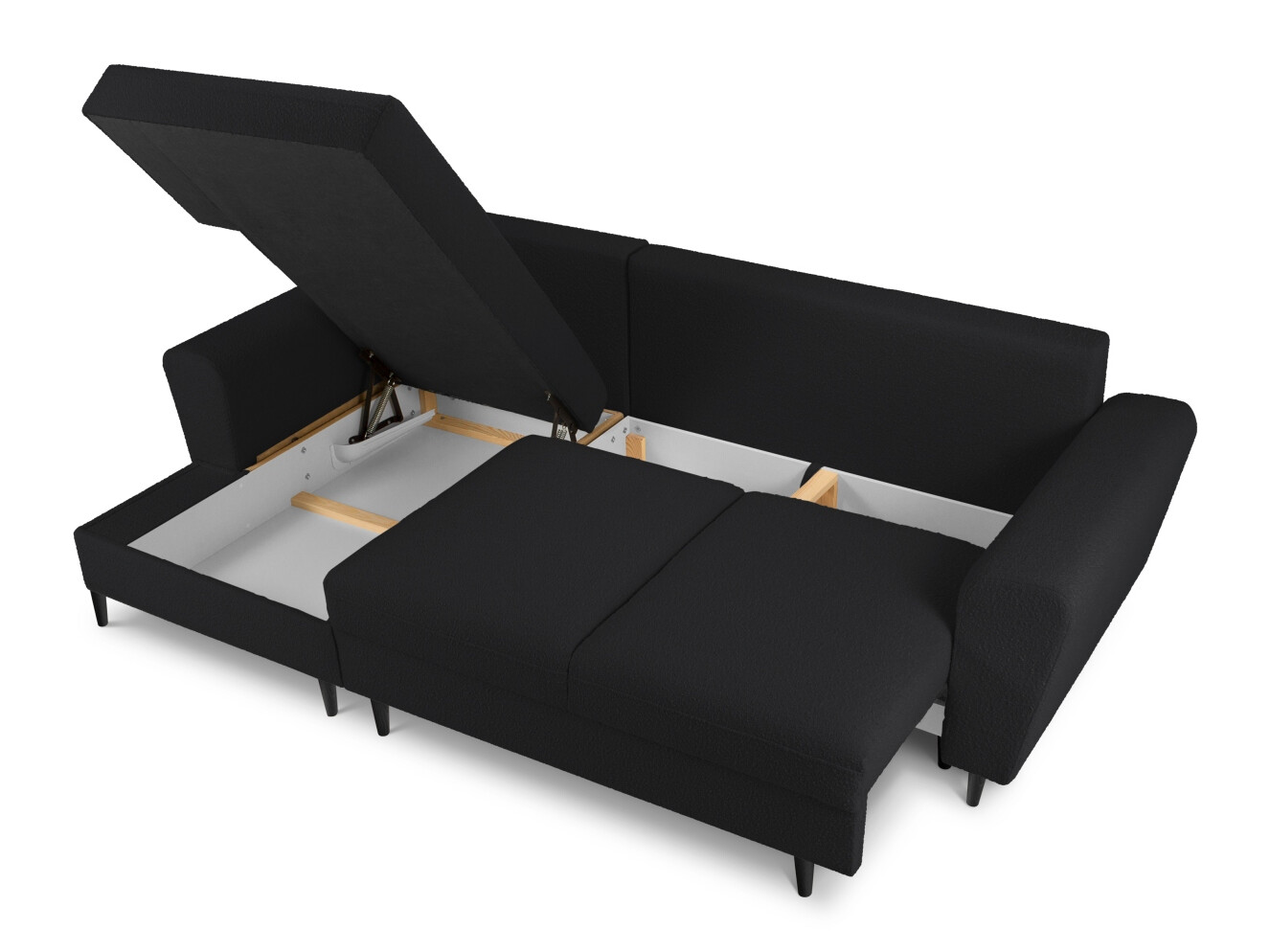 Ъглов диван Lomveso 110 (Ascot Black)