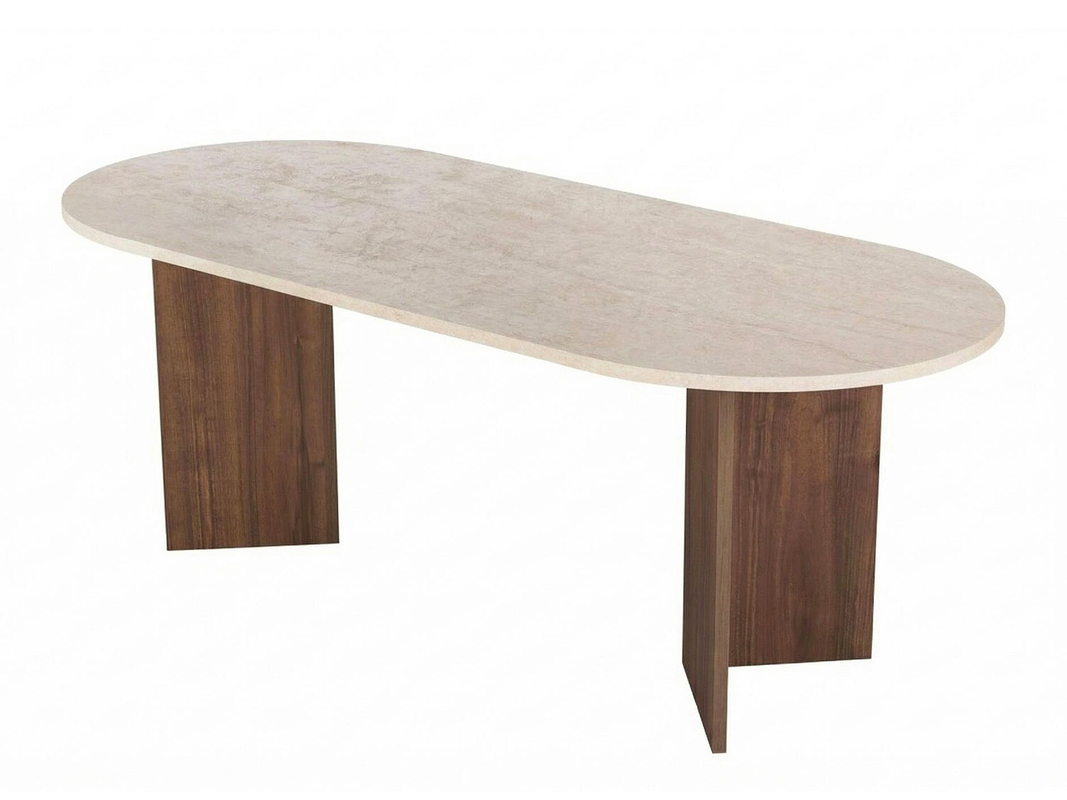 Маса Novato 138 (Светъл Travertine + Орех)