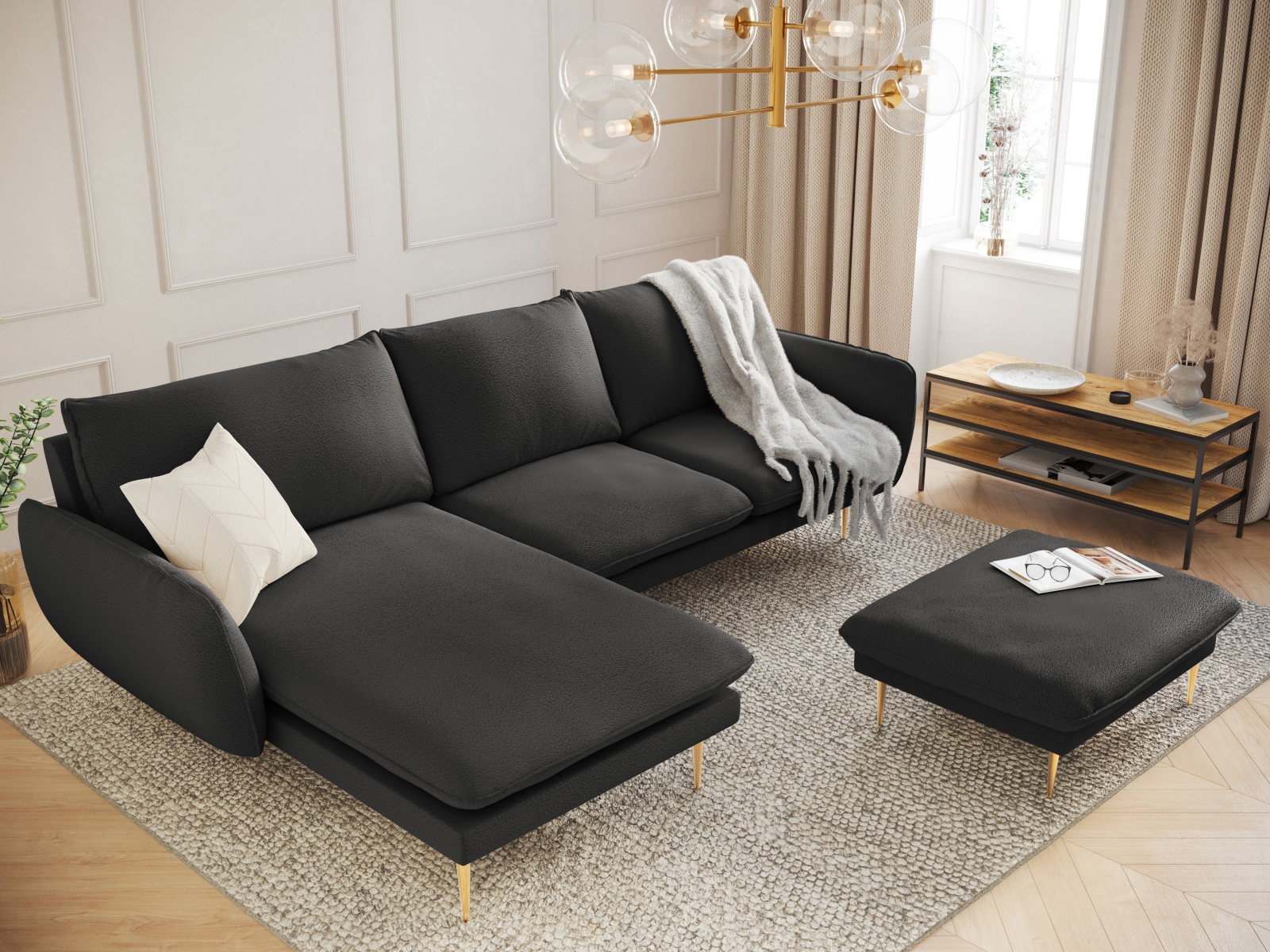 Ъглов диван Ferlevi 113 (Ascot Black)