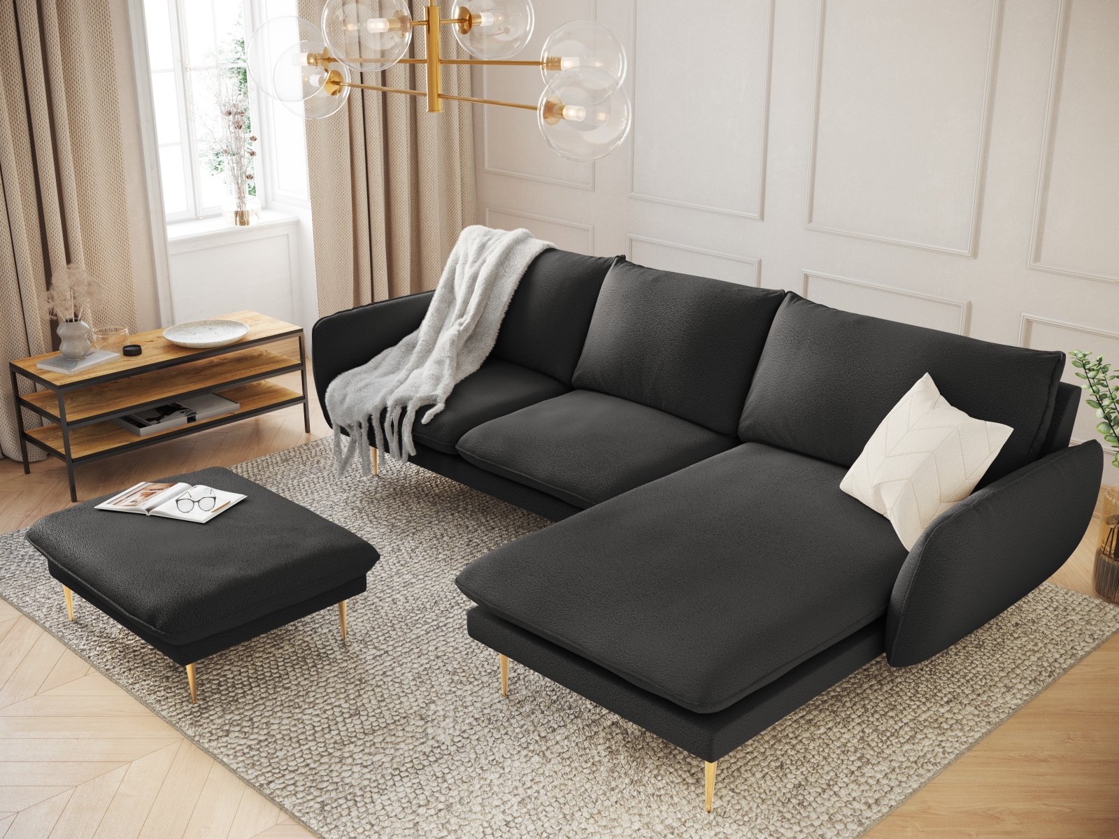 Ъглов диван Ferlevi 113 (Ascot Black)