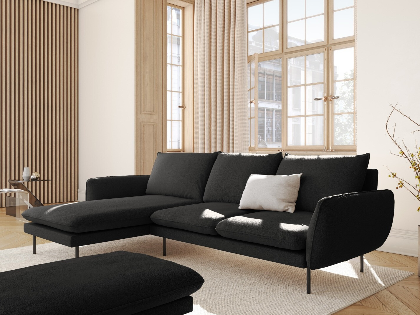 Ъглов диван Ferlevi 113 (Ascot Black)