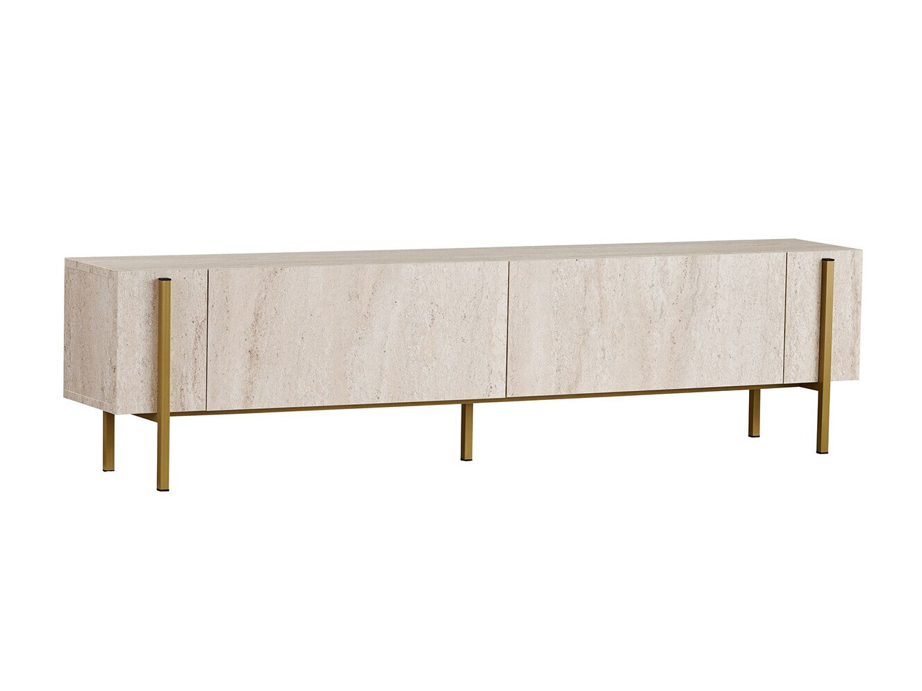 ТВ шкаф Novato 154 (Златно + Светъл Travertine)