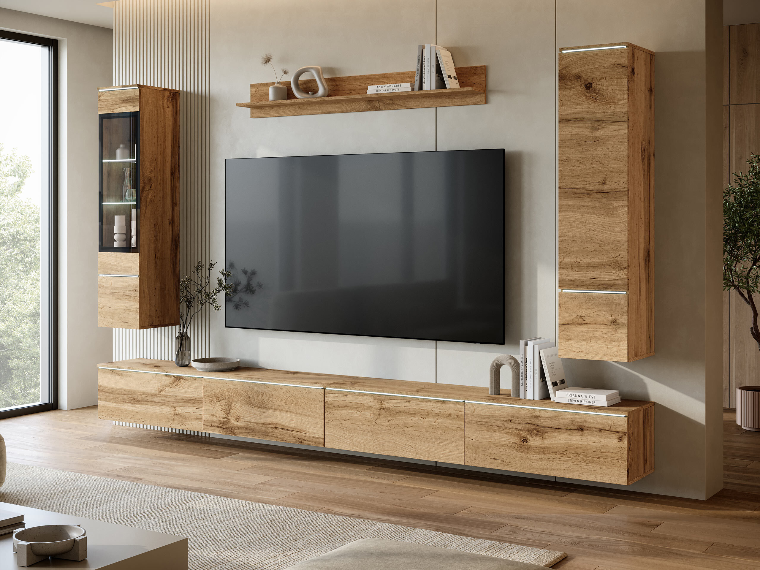 Комплект за хол Mirfivo 110 (Дъб уотан)