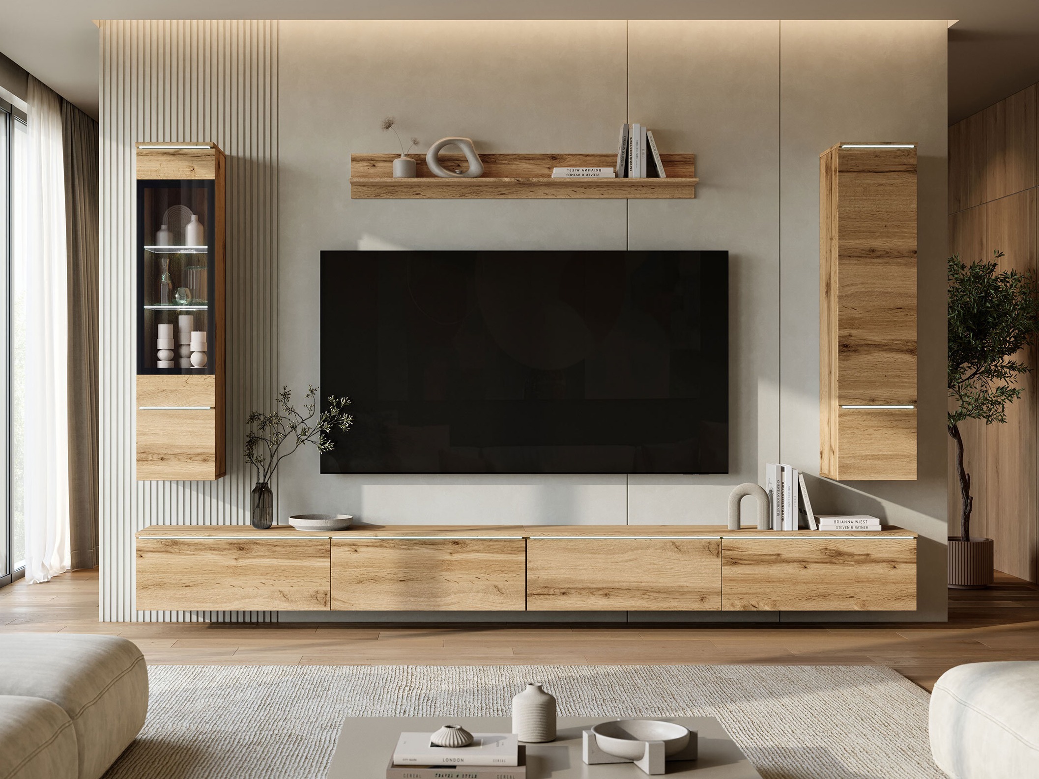 Комплект за хол Mirfivo 110 (Дъб уотан)