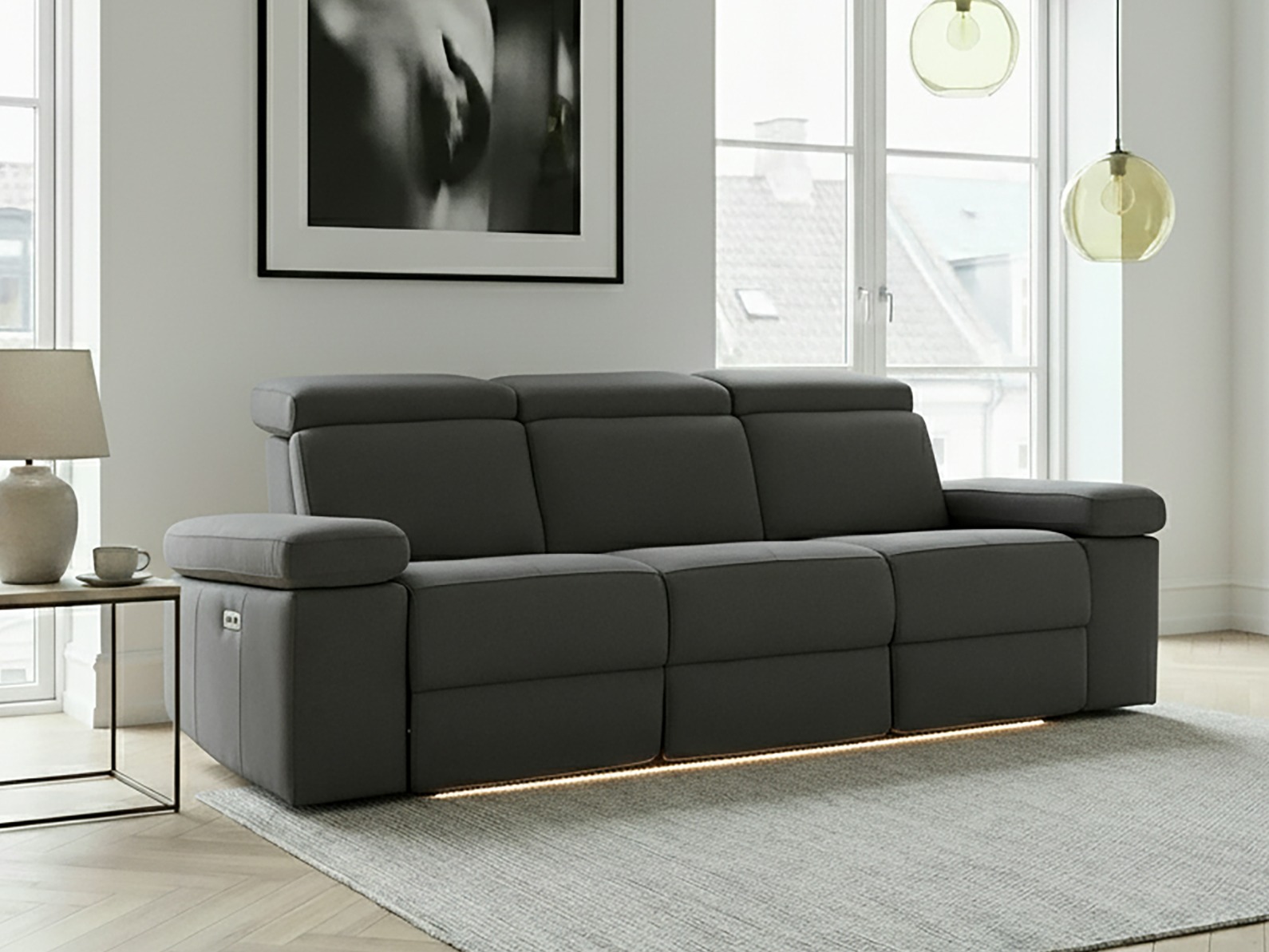 Диван реклайнър Denton 715 (Антрацит)