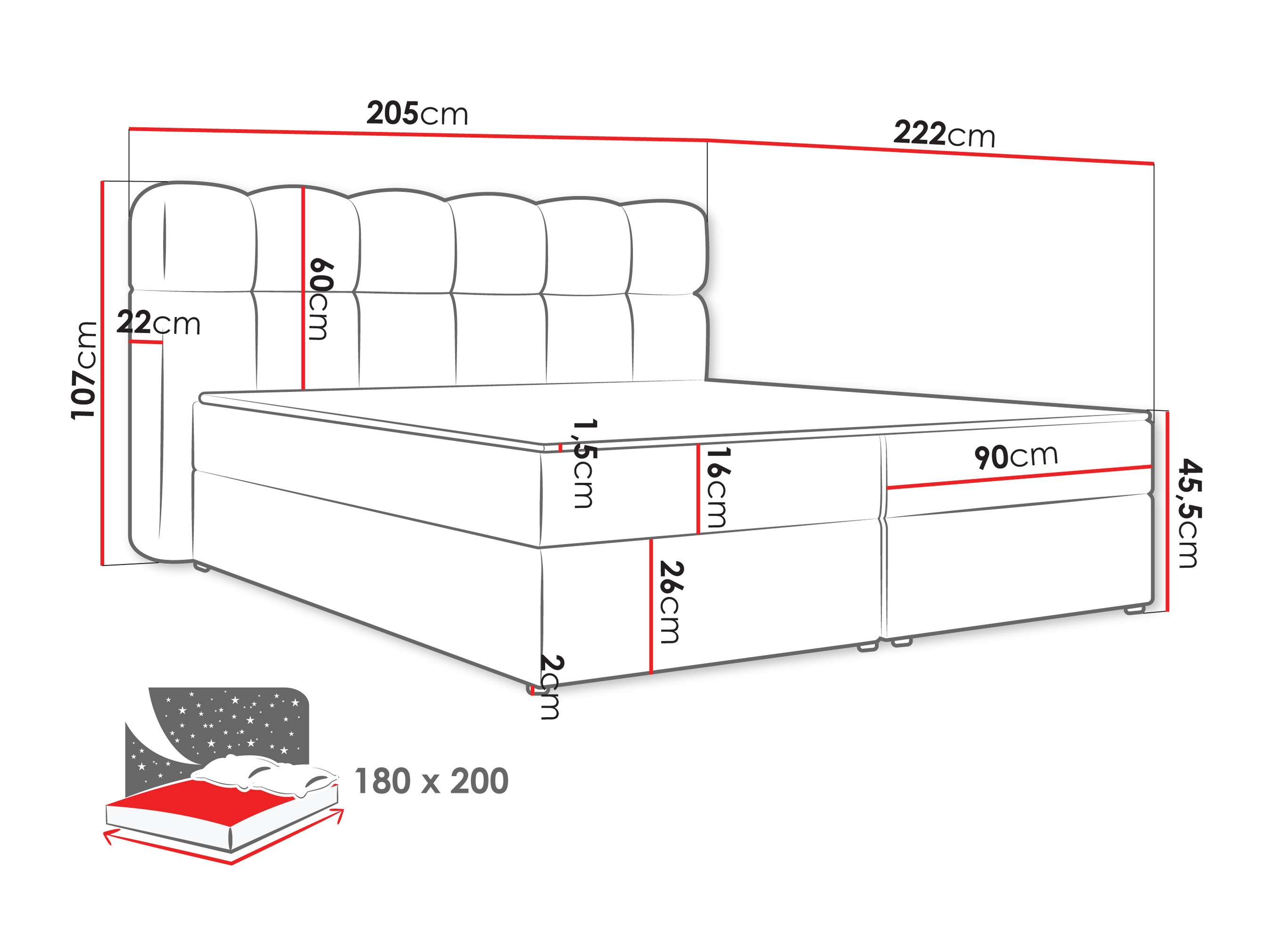 Континентално легло Stonecrest 113 (Lambi 04)