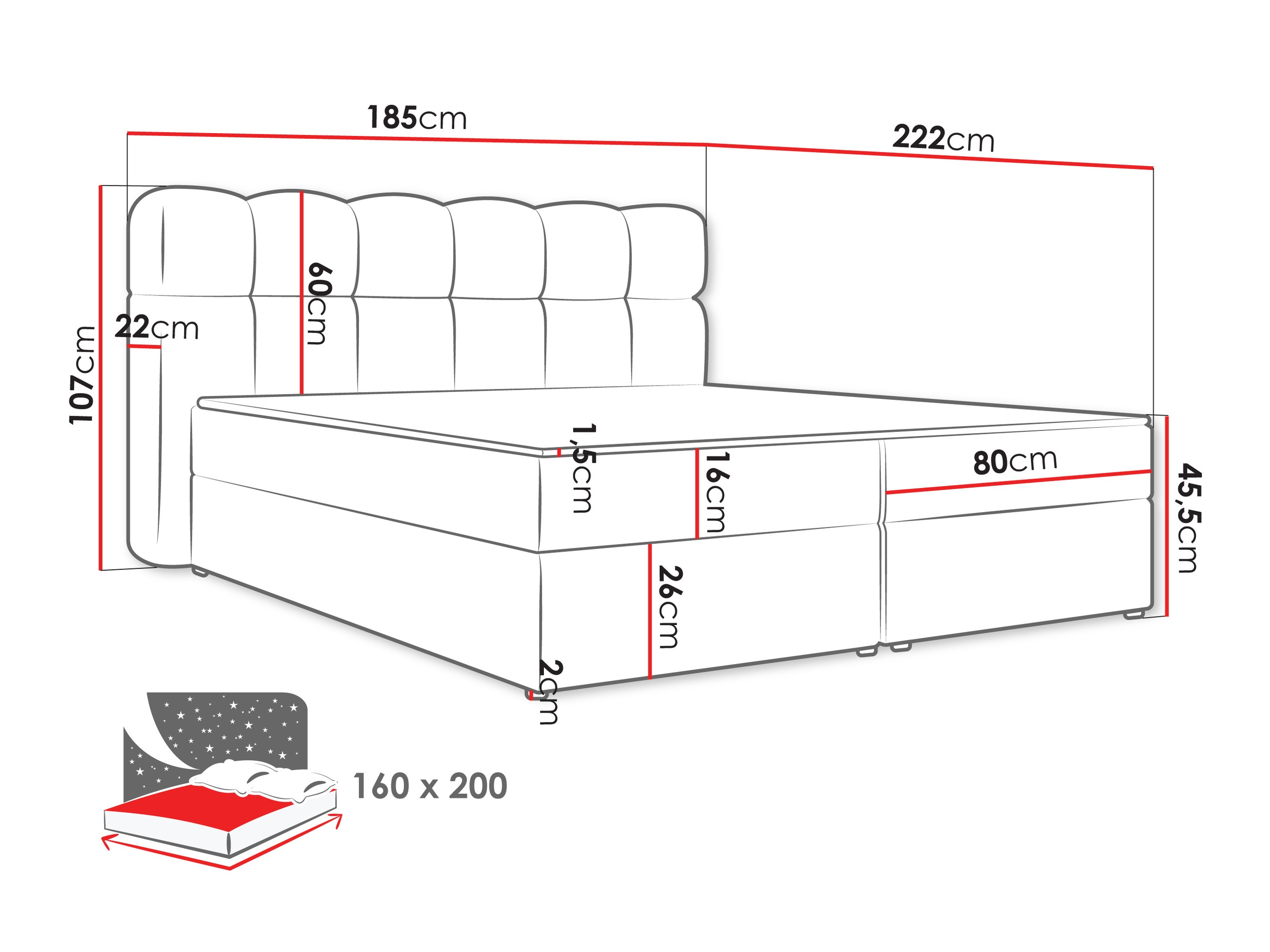 Континентално легло Stonecrest 113 (Lambi 07)