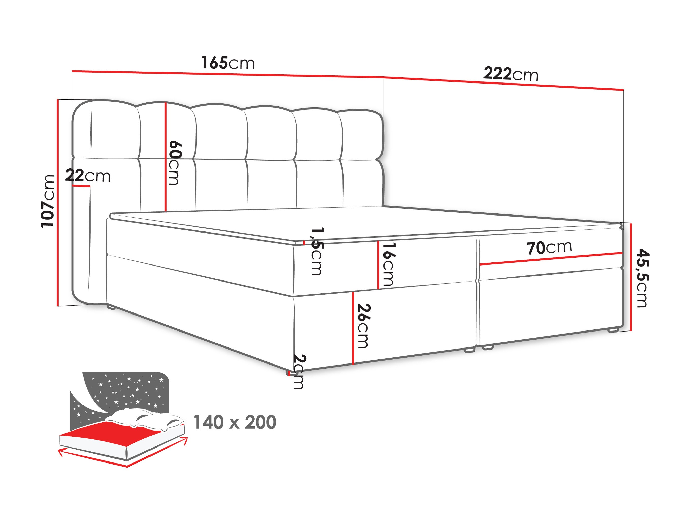 Континентално легло Stonecrest 113 (Lambi 11)
