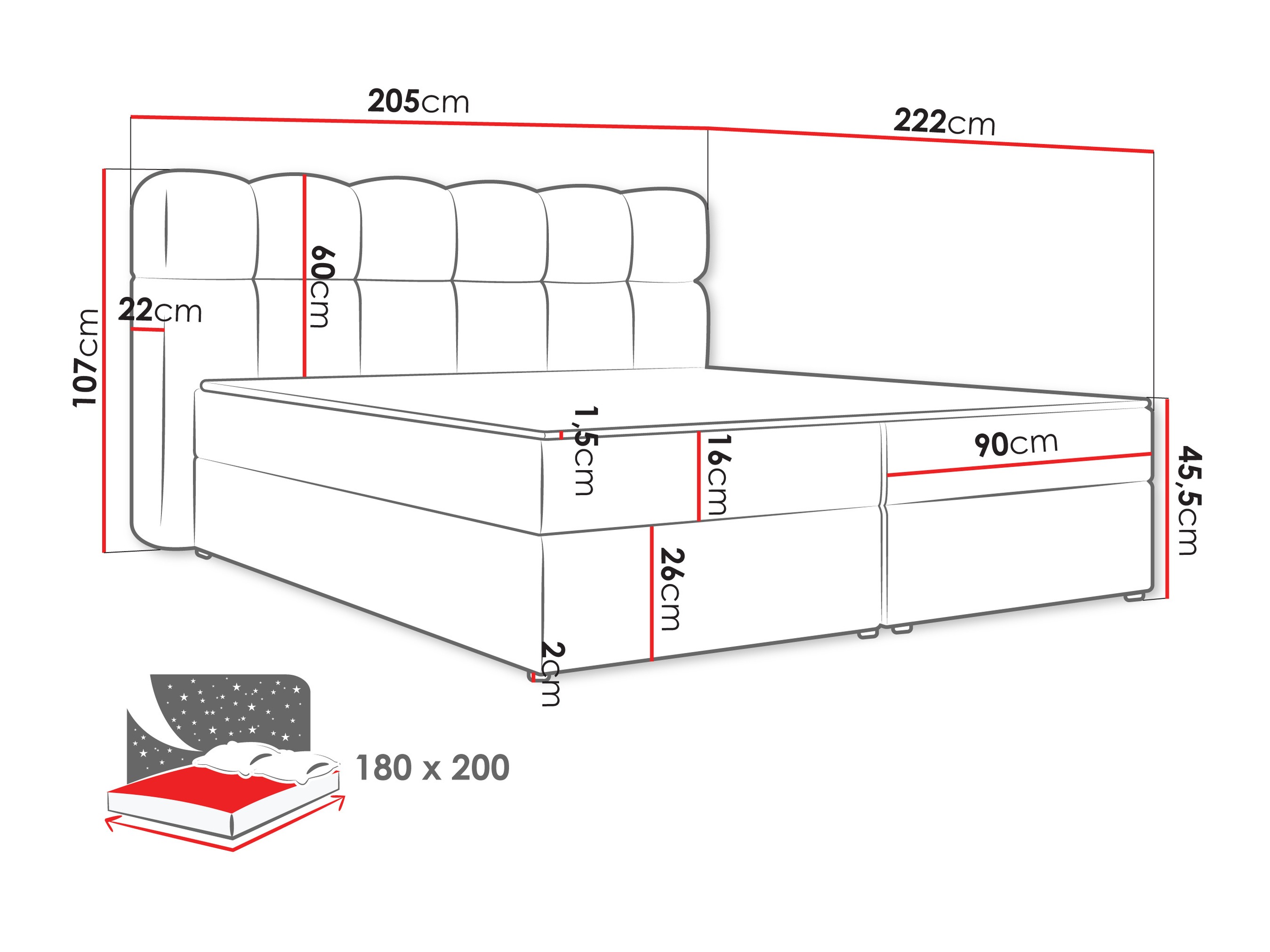 Континентално легло Stonecrest 113 (Lambi 11)