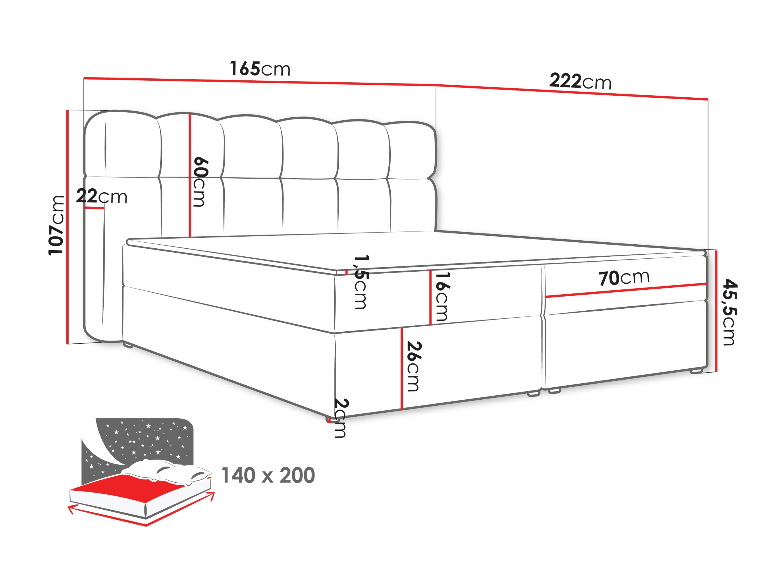 Континентално легло Stonecrest 113 (Lambi 12)