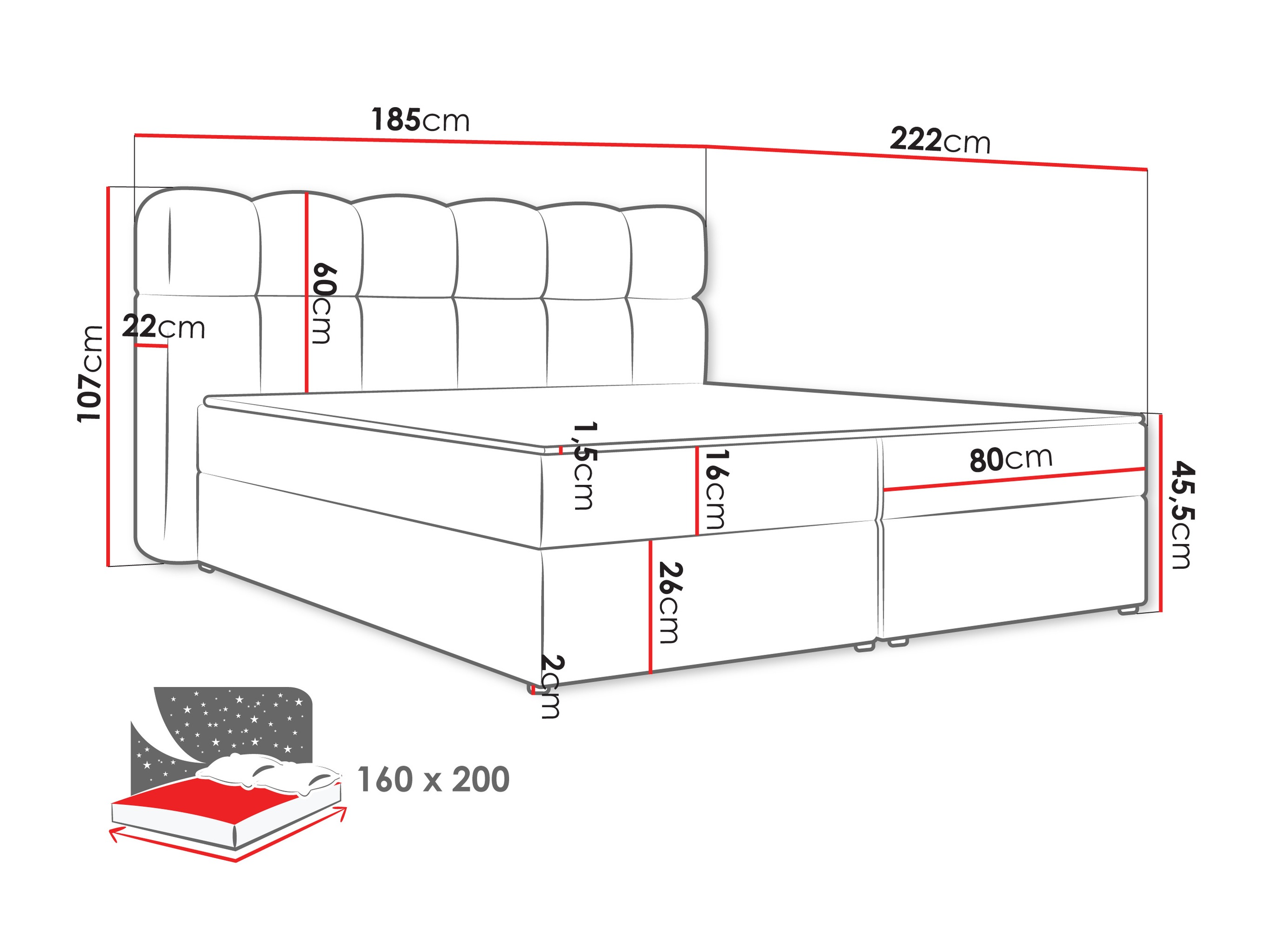 Континентално легло Stonecrest 113 (Lambi 12)